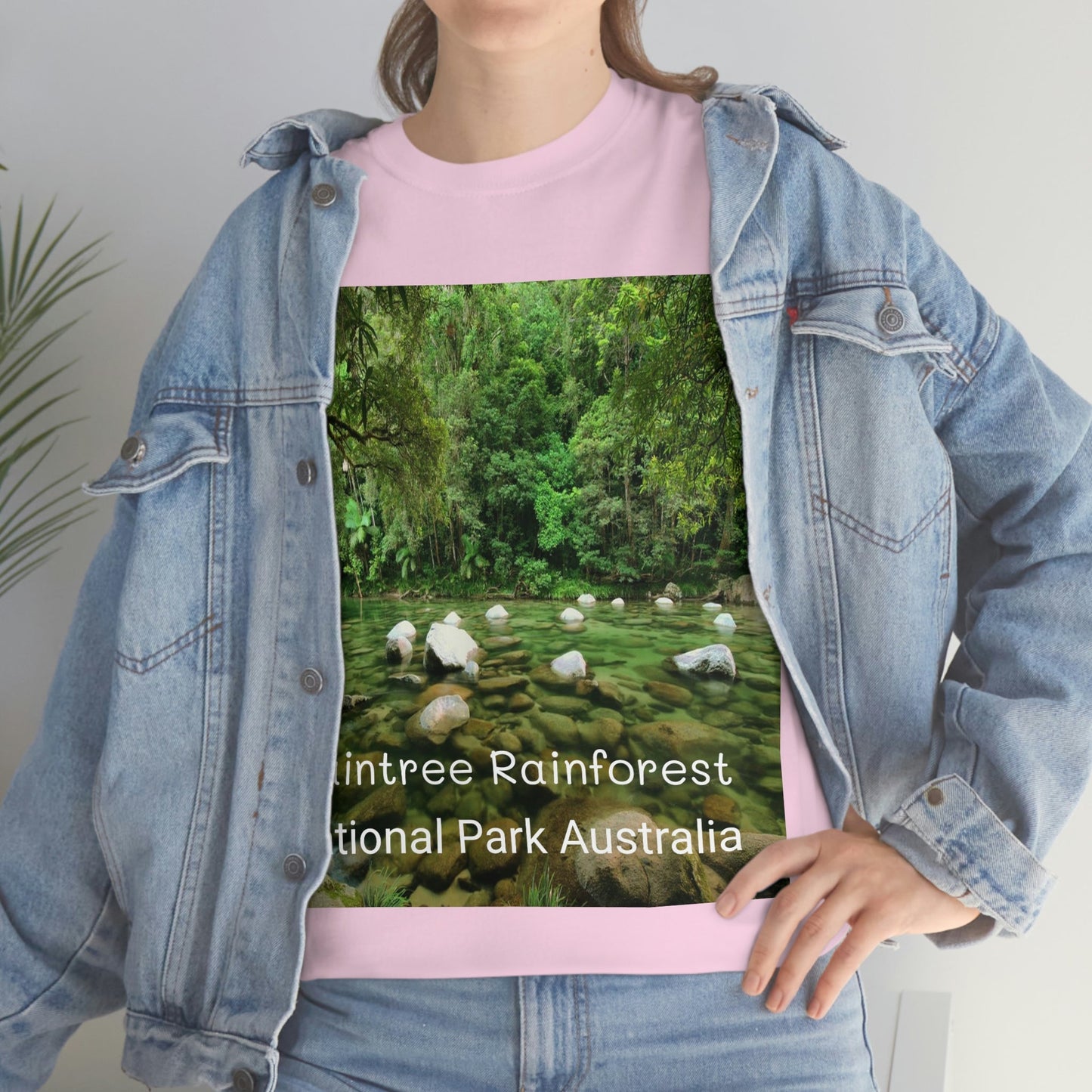 AU-PRINT UNISEX GILDAN 5000 - Heavy Cotton Tee - DAINTREE RAINFOREST National Park - Australia - Printed in AU by The Print Bar - Green Forest Home