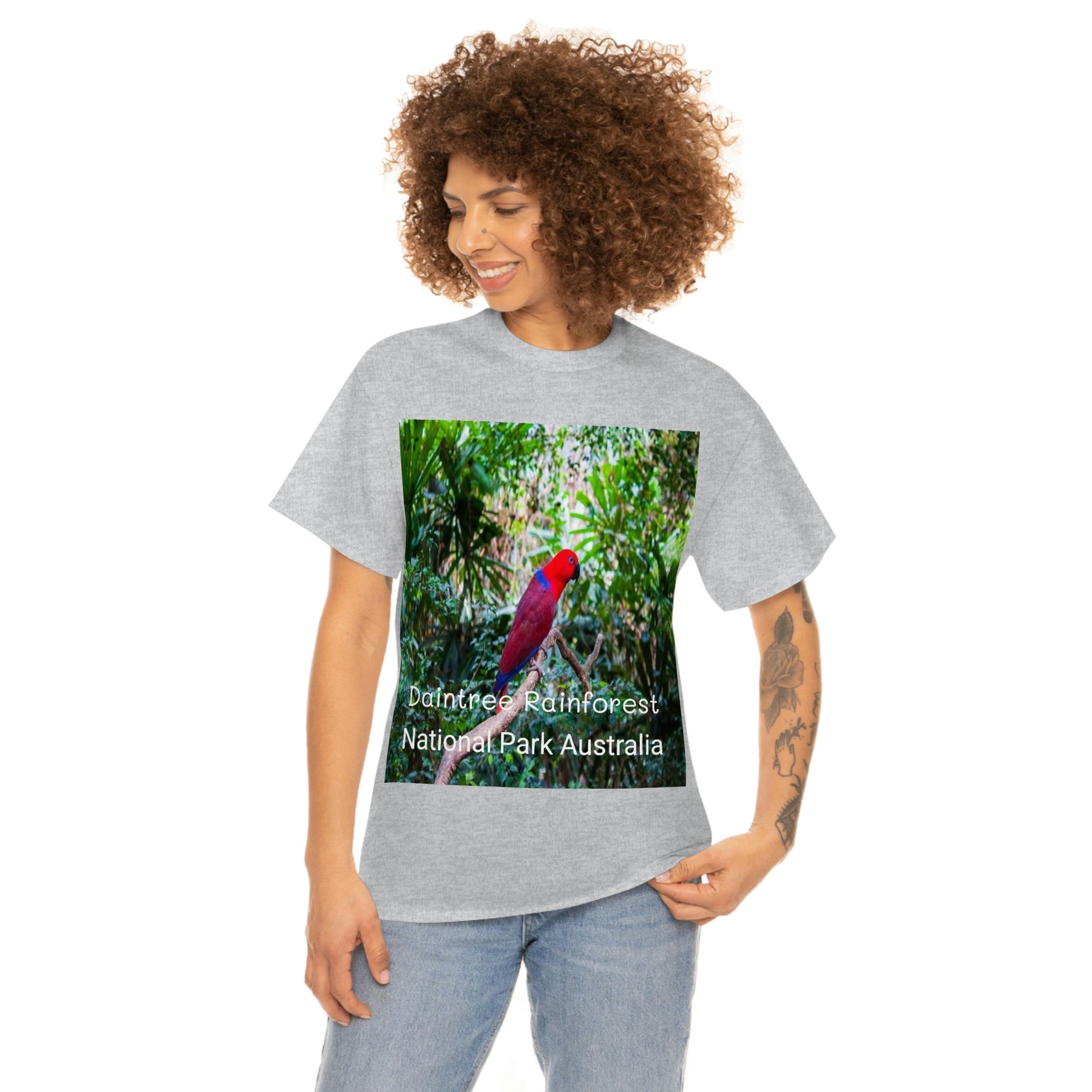 AU-PRINT UNISEX GILDAN 5000 - Heavy Cotton Tee - DAINTREE RAINFOREST National Park - Australia - Printed in AU by The Print Bar - Green Forest Home