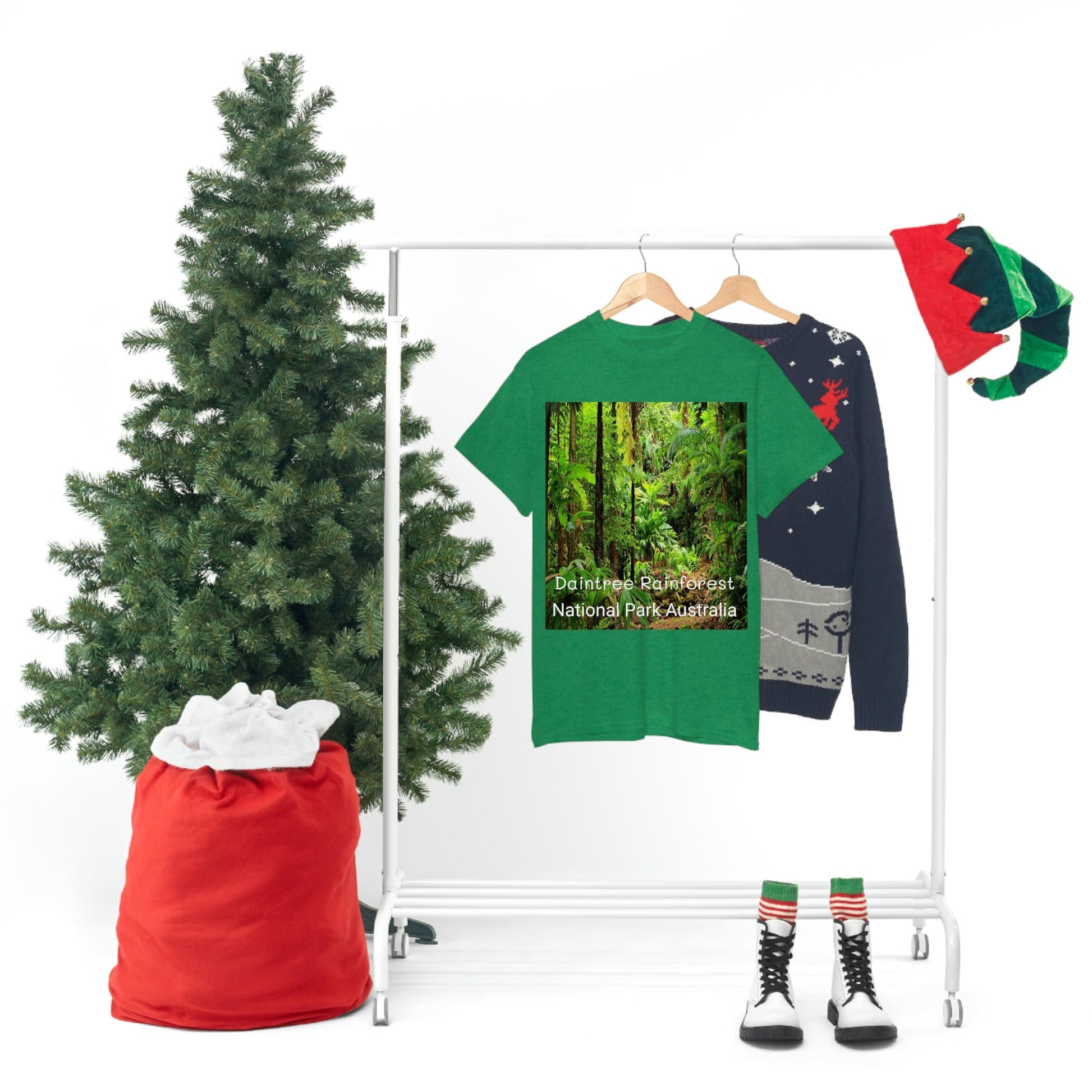 AU-PRINT UNISEX GILDAN 5000 - Heavy Cotton Tee - DAINTREE RAINFOREST National Park - Australia - Printed in AU by The Print Bar - Green Forest Home