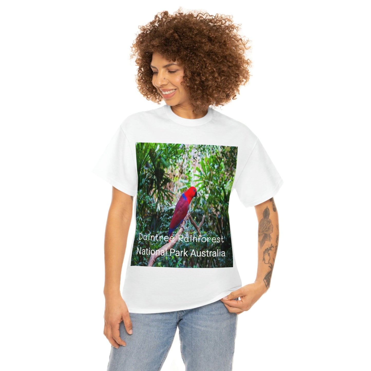 AU-PRINT UNISEX GILDAN 5000 - Heavy Cotton Tee - DAINTREE RAINFOREST National Park - Australia - Printed in AU by The Print Bar - Green Forest Home