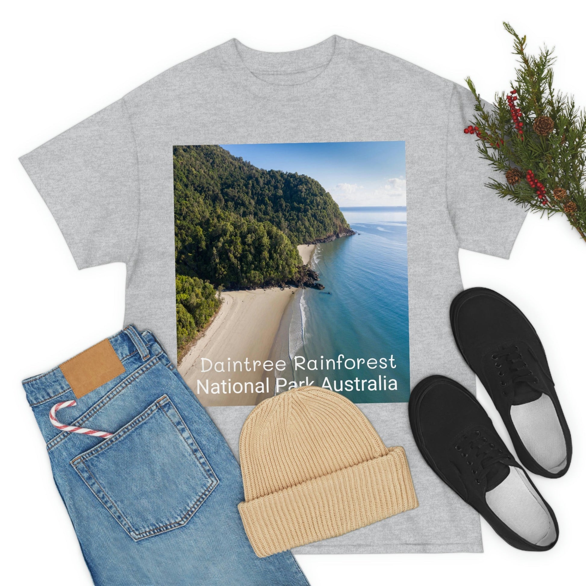 AU-PRINT UNISEX GILDAN 5000 - Heavy Cotton Tee - DAINTREE RAINFOREST National Park - Australia - Printed in AU by The Print Bar - Green Forest Home