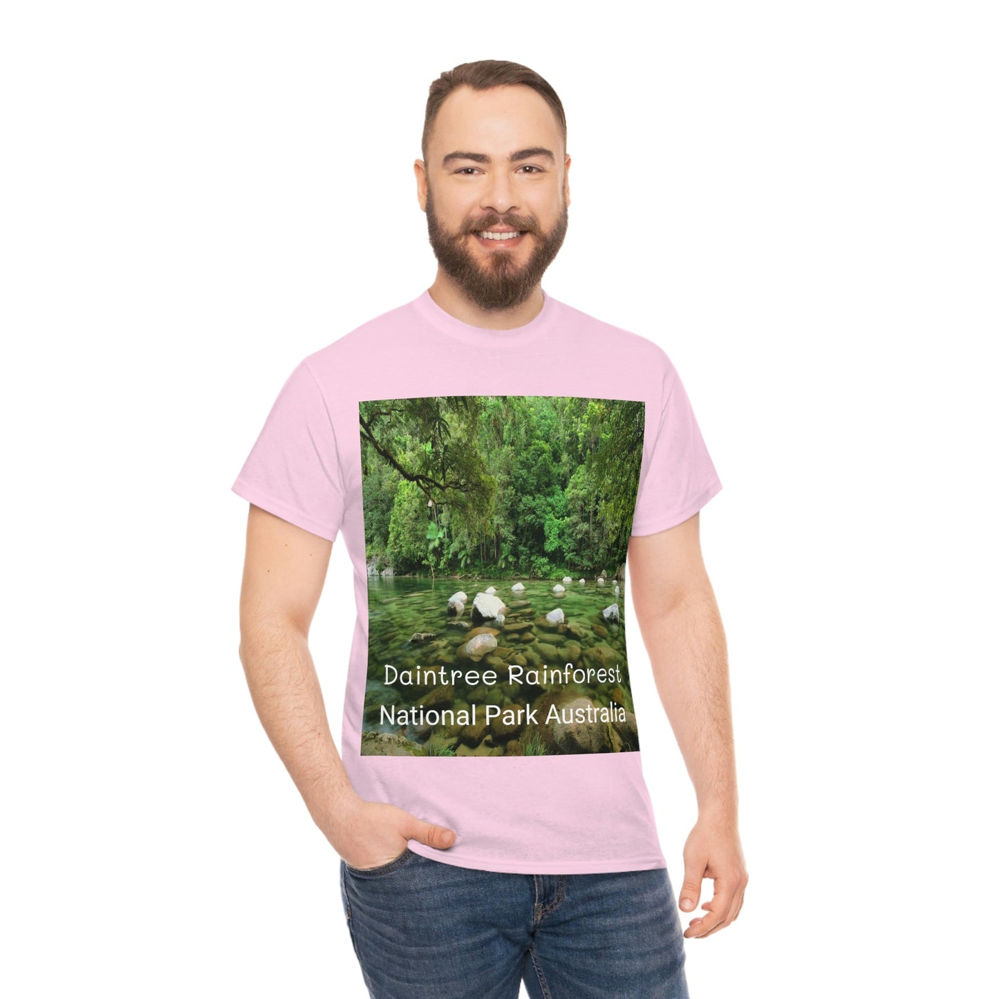 AU-PRINT UNISEX GILDAN 5000 - Heavy Cotton Tee - DAINTREE RAINFOREST National Park - Australia - Printed in AU by The Print Bar - Green Forest Home