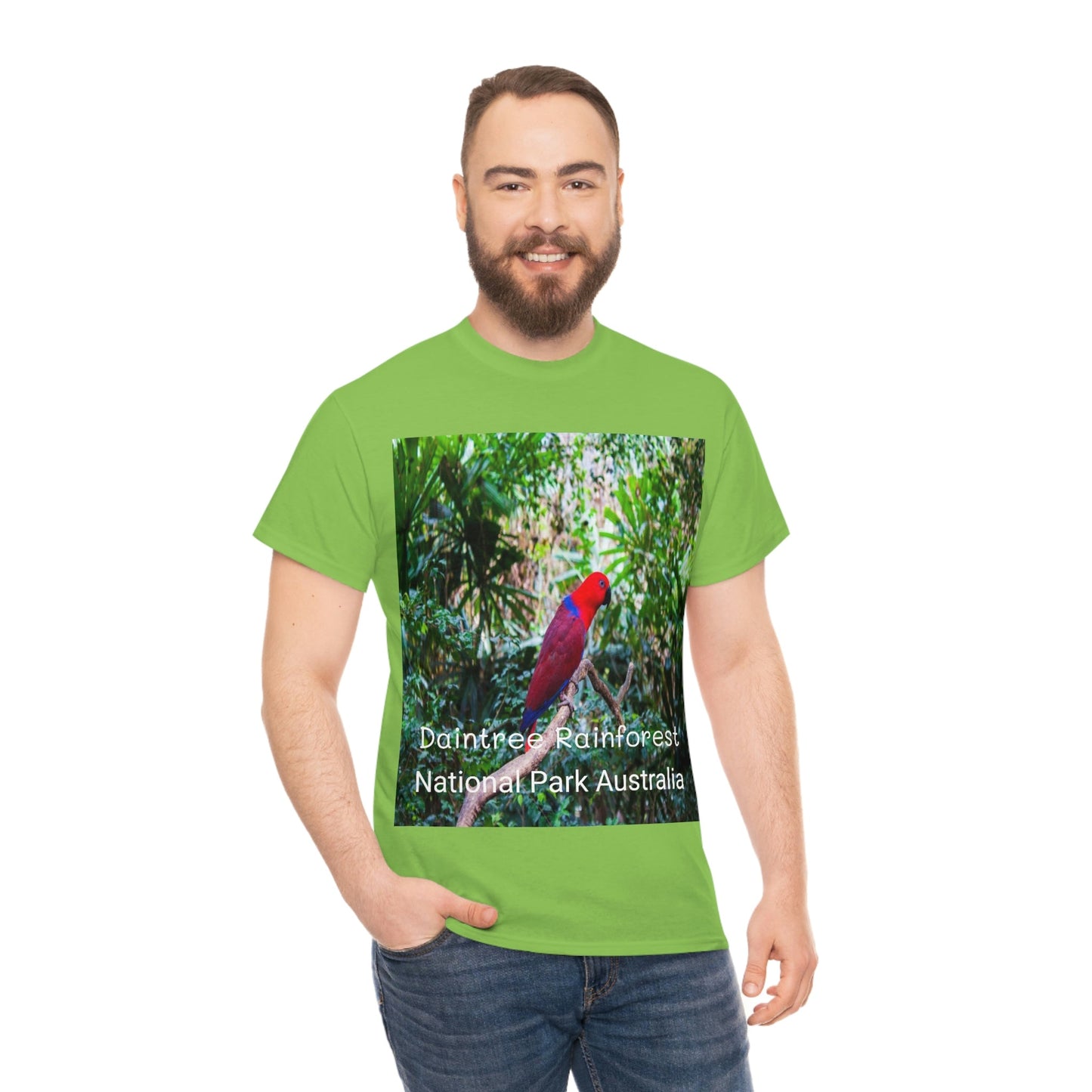 AU-PRINT UNISEX GILDAN 5000 - Heavy Cotton Tee - DAINTREE RAINFOREST National Park - Australia - Printed in AU by The Print Bar - Green Forest Home