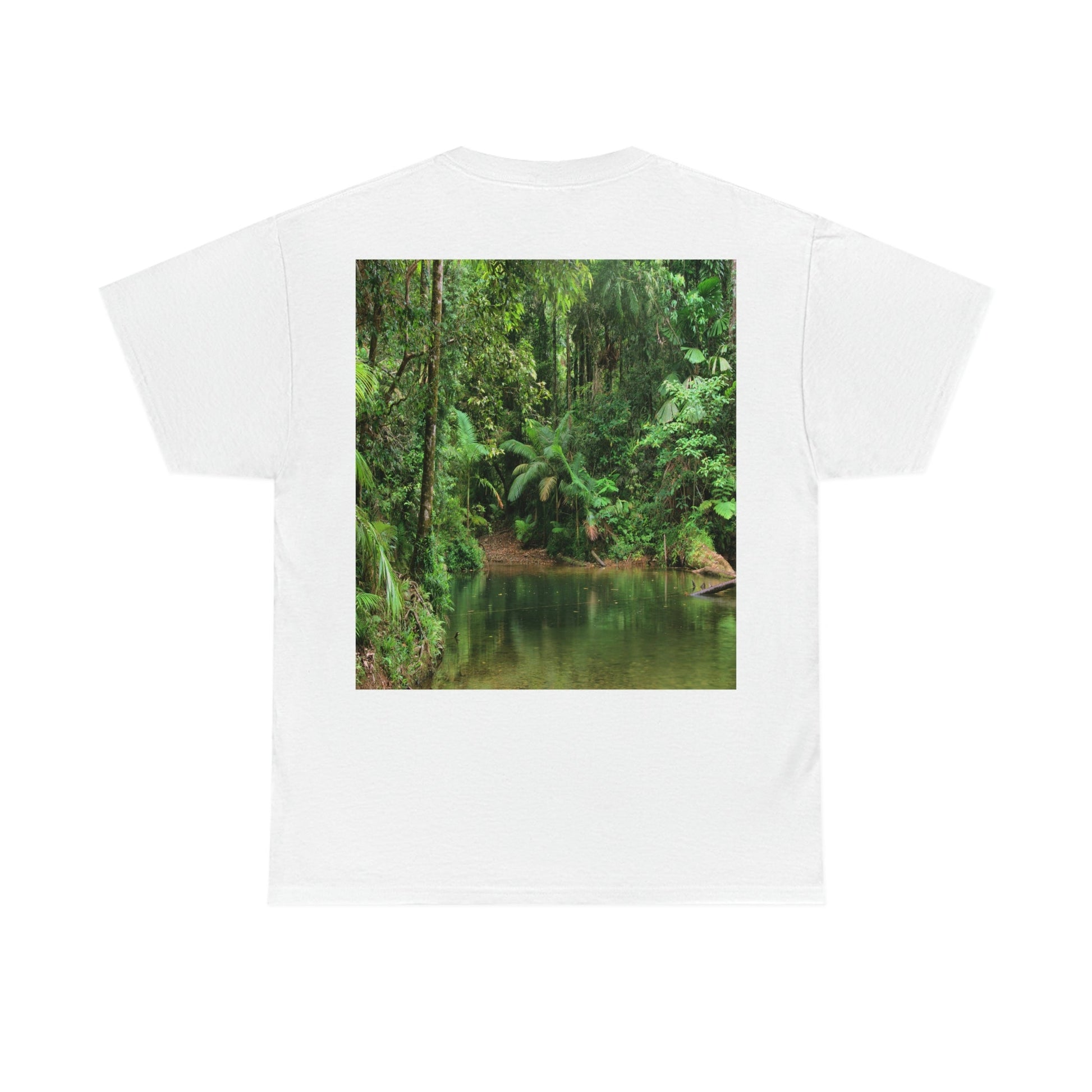 AU-PRINT UNISEX GILDAN 5000 - Heavy Cotton Tee - DAINTREE RAINFOREST National-Park - Australia - Printed in AU by The Print Bar - Green Forest Home