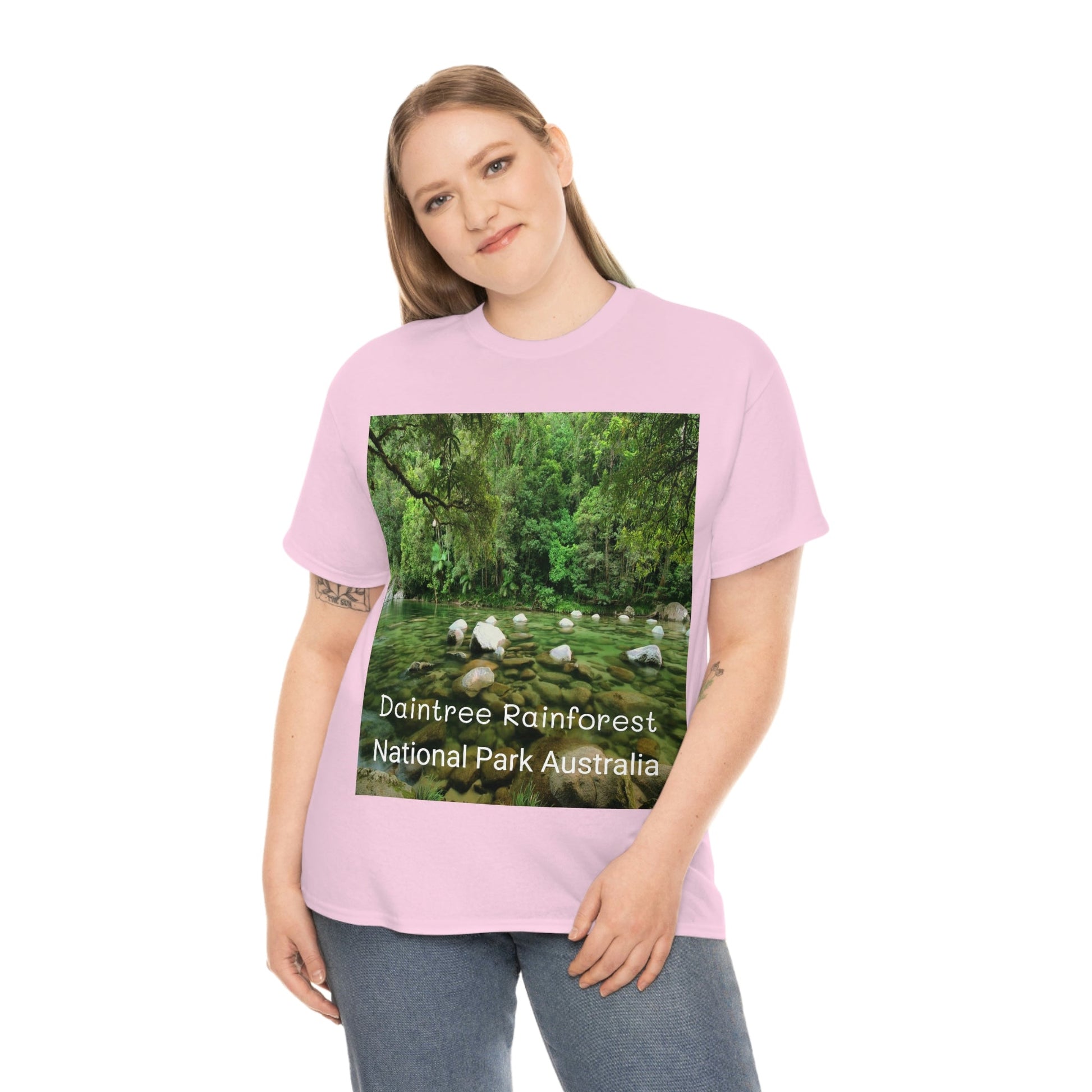 AU-PRINT UNISEX GILDAN 5000 - Heavy Cotton Tee - DAINTREE RAINFOREST National Park - Australia - Printed in AU by The Print Bar - Green Forest Home