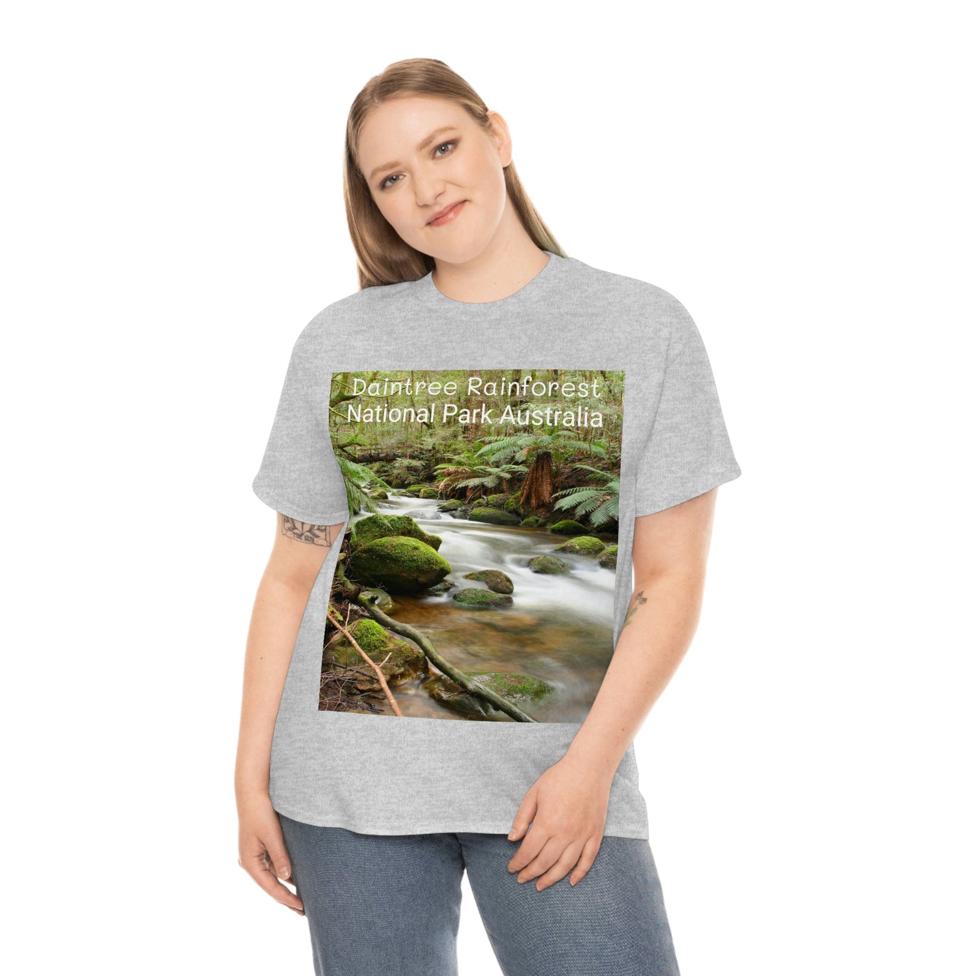 AU-PRINT UNISEX GILDAN 5000 - Heavy Cotton Tee - DAINTREE RAINFOREST National Park - Australia - Printed in AU by The Print Bar - Green Forest Home