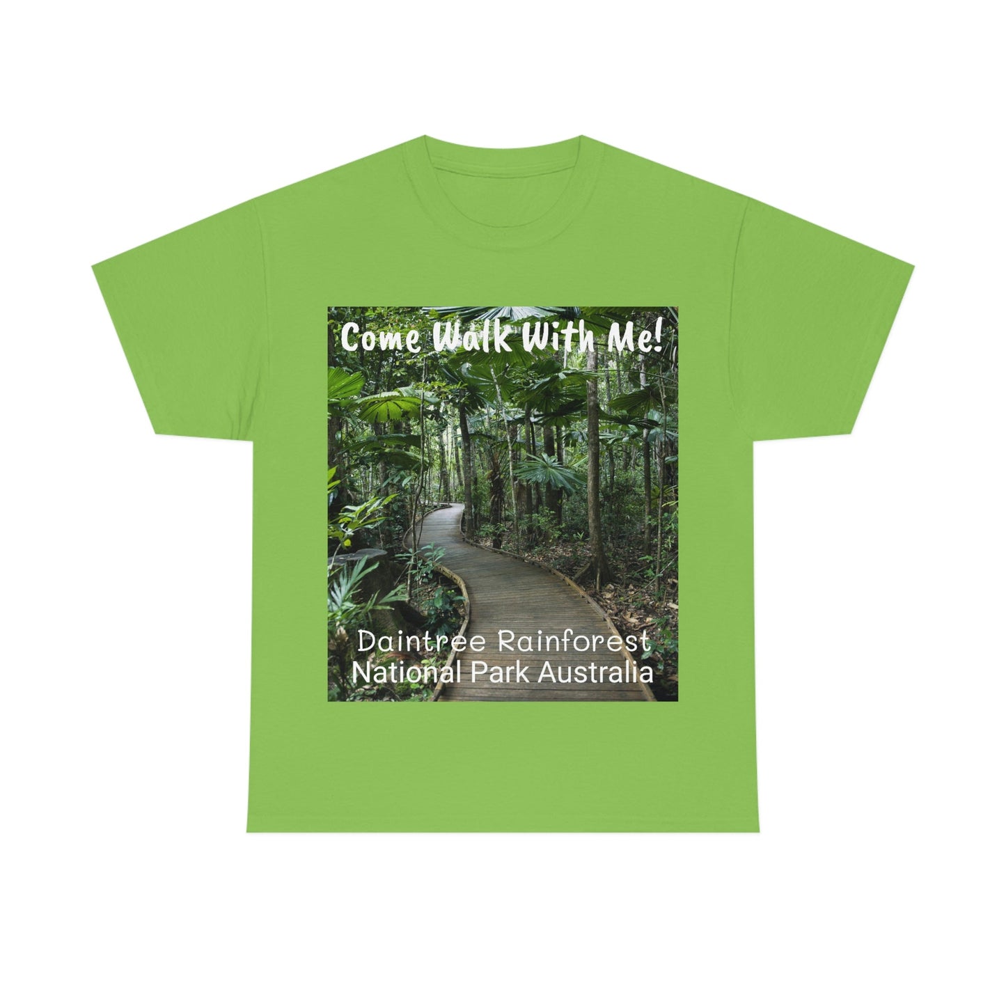 AU-PRINT UNISEX GILDAN 5000 - Heavy Cotton Tee - DAINTREE RAINFOREST National Park - Australia - Printed in AU by The Print Bar - Green Forest Home