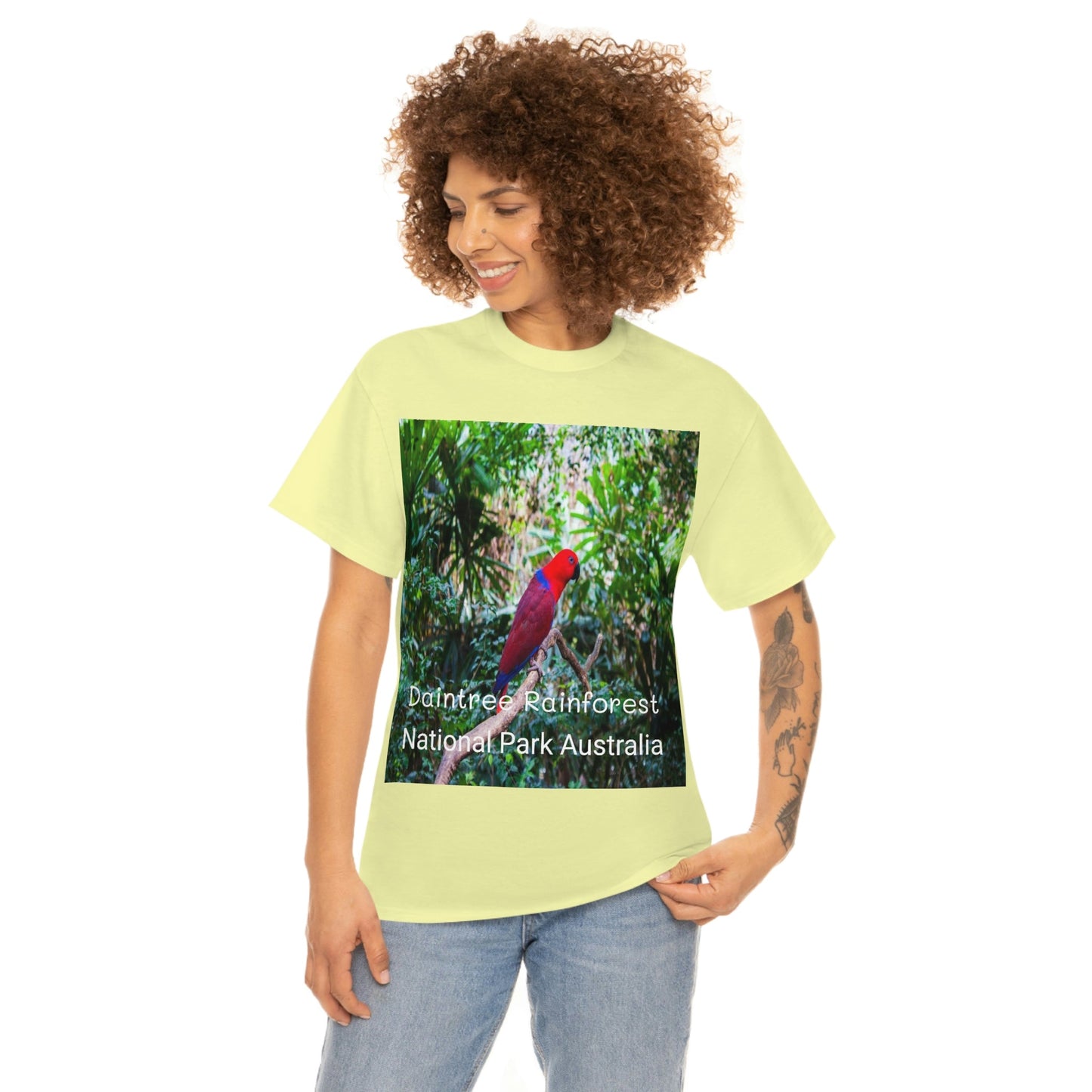 AU-PRINT UNISEX GILDAN 5000 - Heavy Cotton Tee - DAINTREE RAINFOREST National Park - Australia - Printed in AU by The Print Bar - Green Forest Home