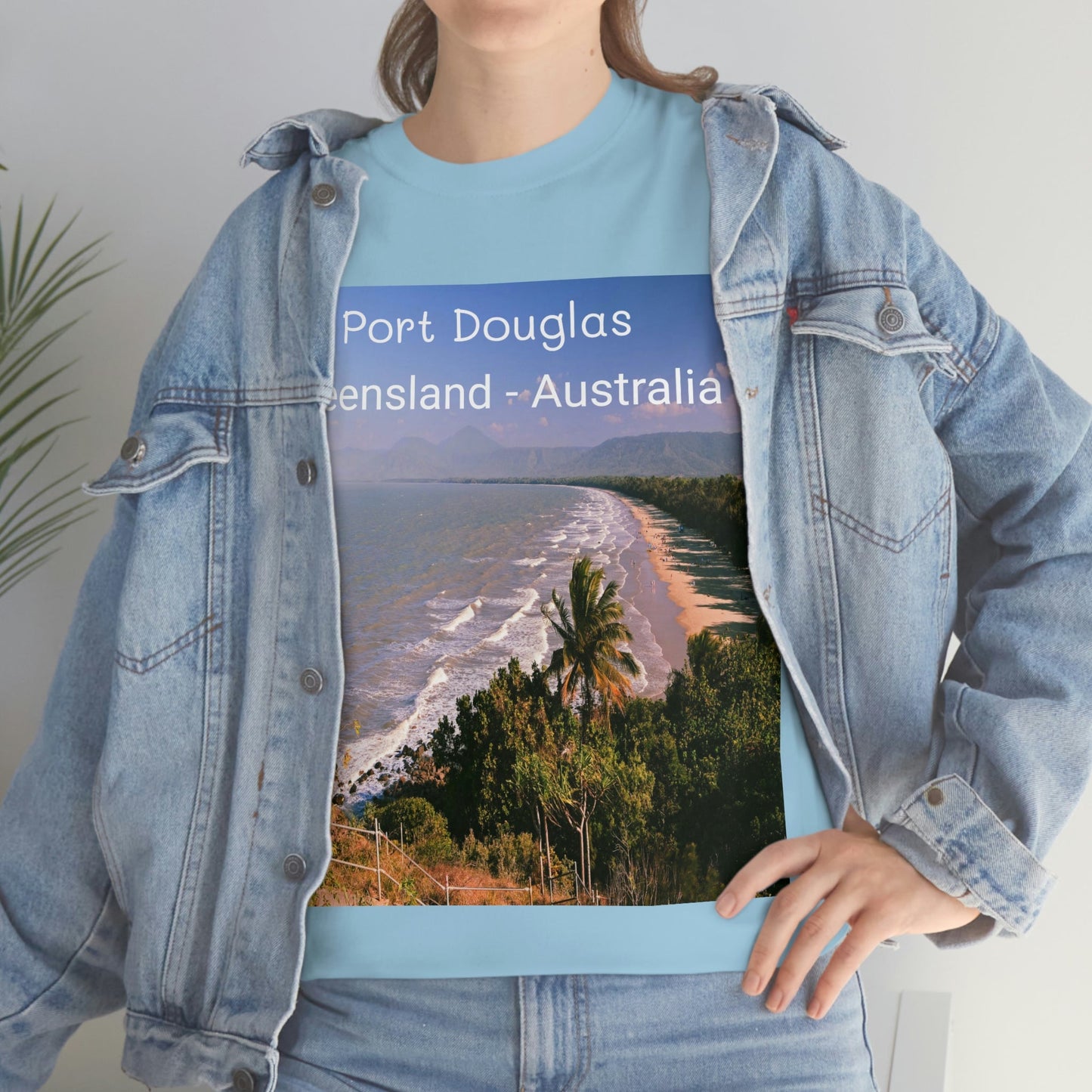 AU-PRINT UNISEX GILDAN 5000 - Heavy Cotton Tee - Douglas Port 4-mile Beach - Australia - Printed in AU by The Print Bar - Green Forest Home