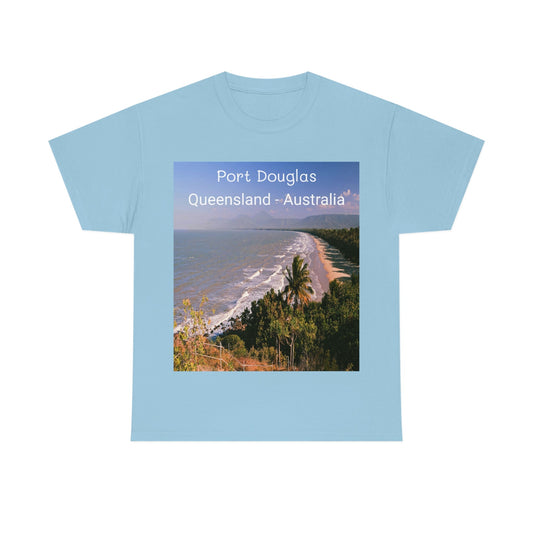 AU-PRINT UNISEX GILDAN 5000 - Heavy Cotton Tee - Douglas Port 4-mile Beach - Australia - Printed in AU by The Print Bar - Green Forest Home