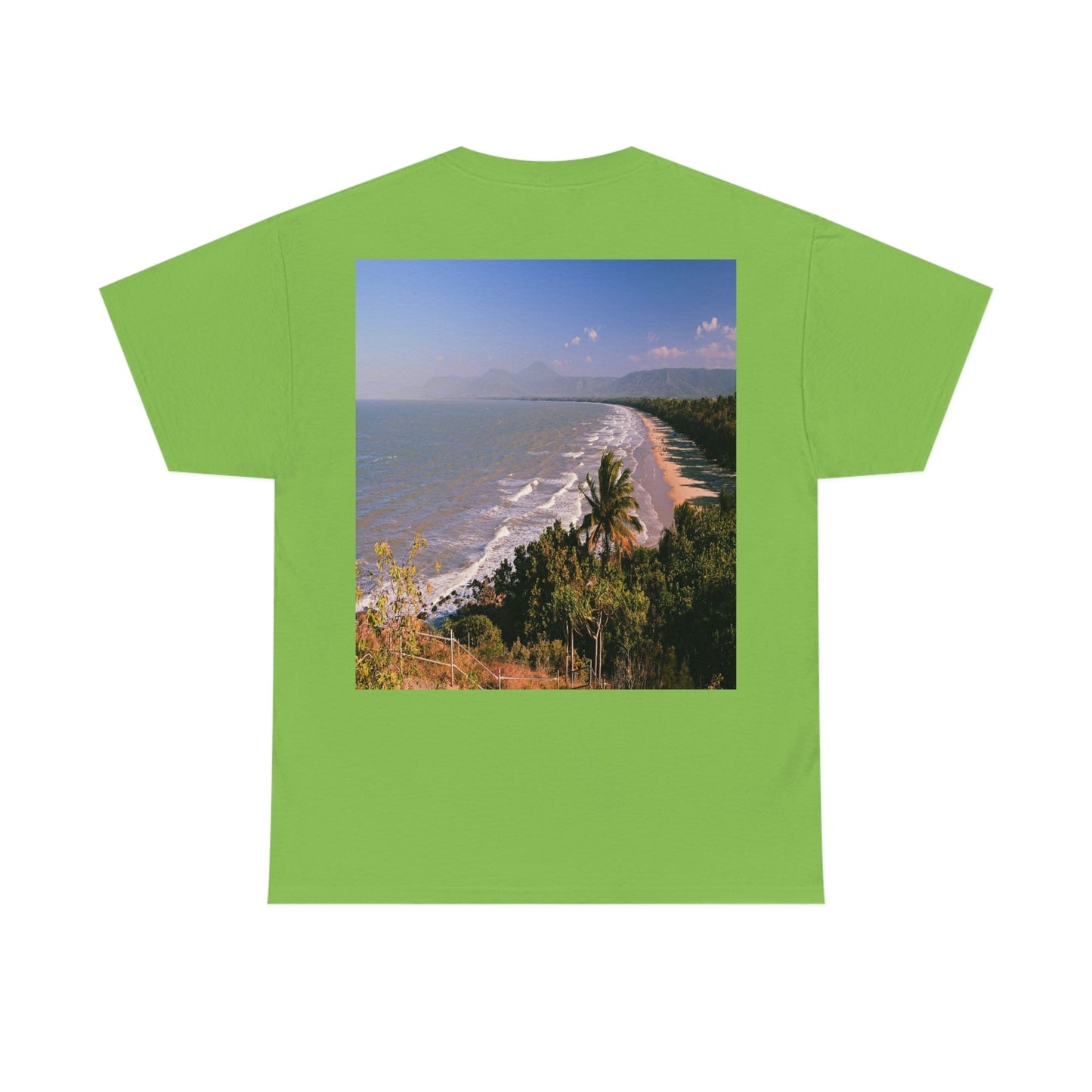 AU-PRINT UNISEX GILDAN 5000 - Heavy Cotton Tee - Douglas Port 4-mile Beach - Australia - Printed in AU by The Print Bar - Green Forest Home