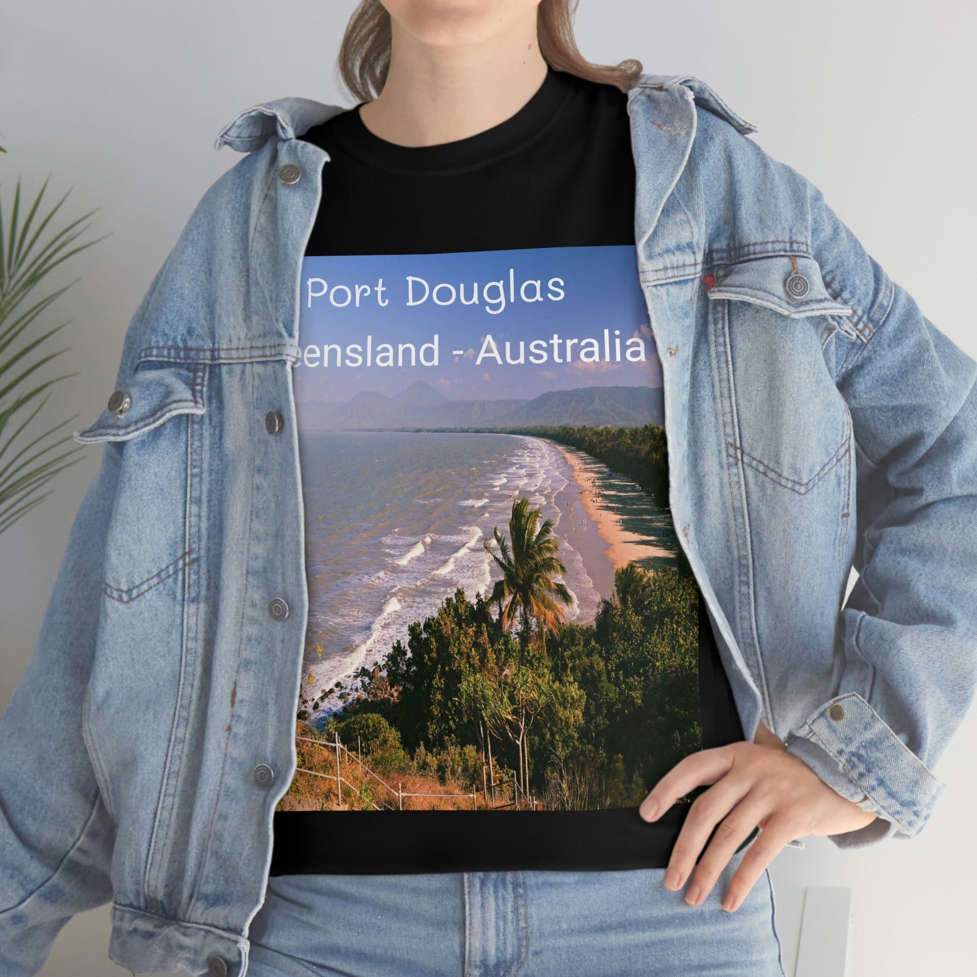 AU-PRINT UNISEX GILDAN 5000 - Heavy Cotton Tee - Douglas Port 4-mile Beach - Australia - Printed in AU by The Print Bar - Green Forest Home