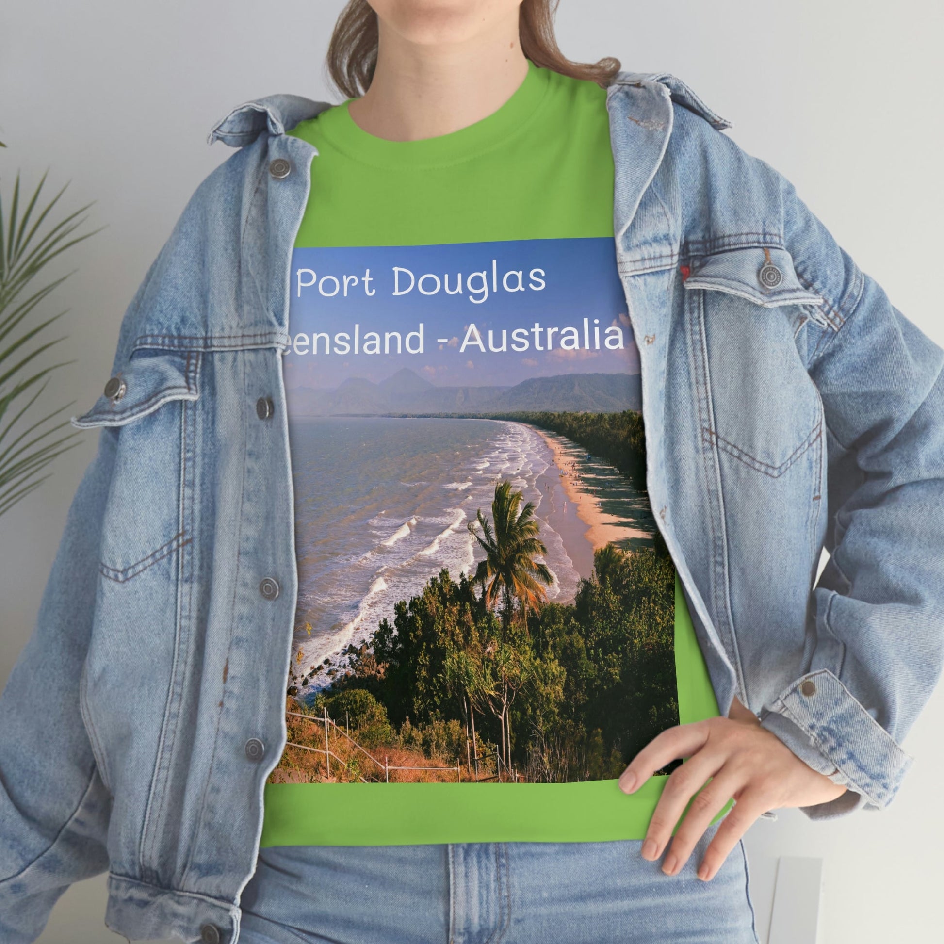 AU-PRINT UNISEX GILDAN 5000 - Heavy Cotton Tee - Douglas Port 4-mile Beach - Australia - Printed in AU by The Print Bar - Green Forest Home