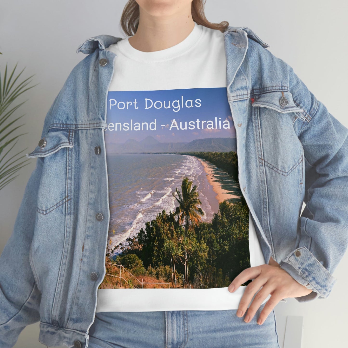 AU-PRINT UNISEX GILDAN 5000 - Heavy Cotton Tee - Douglas Port 4-mile Beach - Australia - Printed in AU by The Print Bar - Green Forest Home