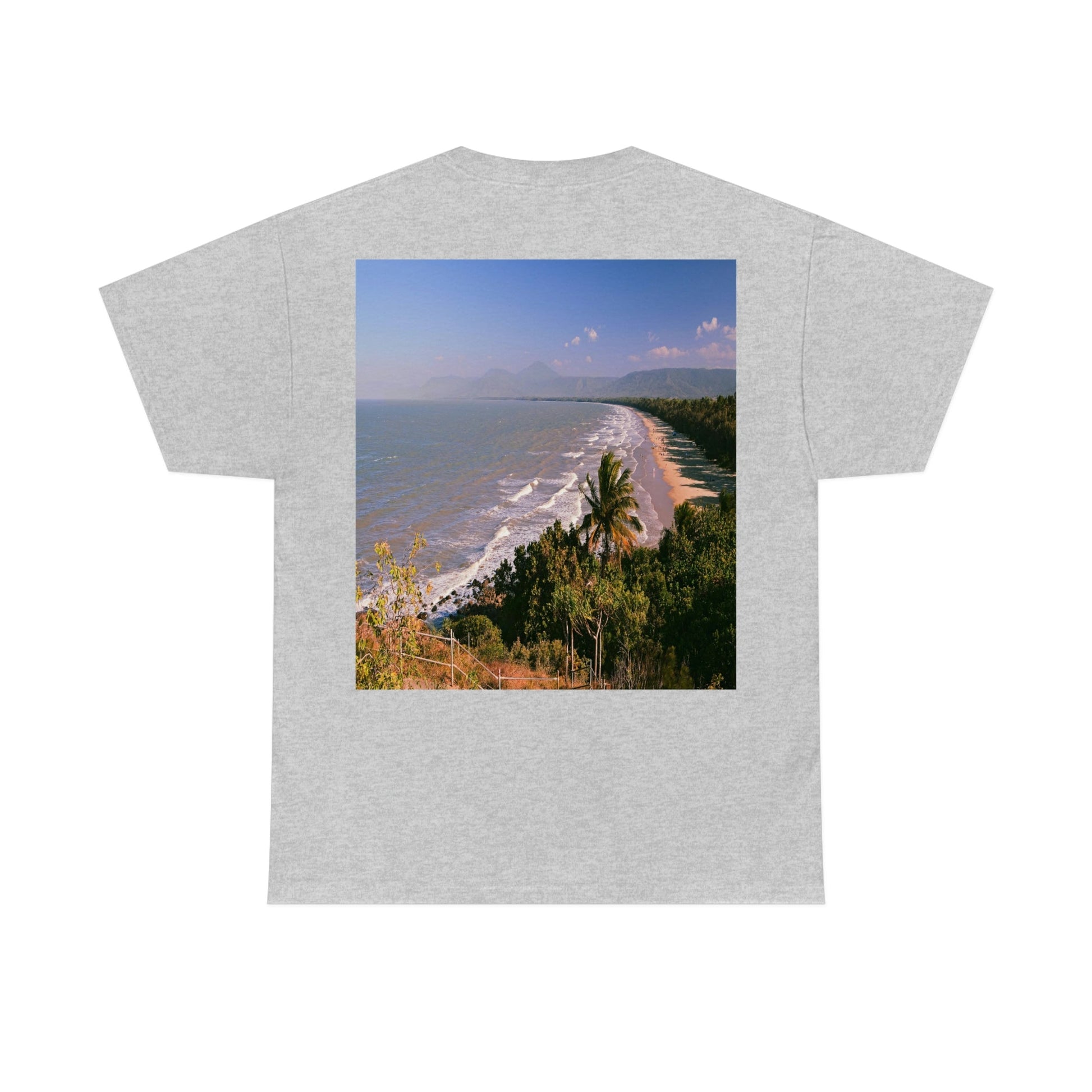 AU-PRINT UNISEX GILDAN 5000 - Heavy Cotton Tee - Douglas Port 4-mile Beach - Australia - Printed in AU by The Print Bar - Green Forest Home