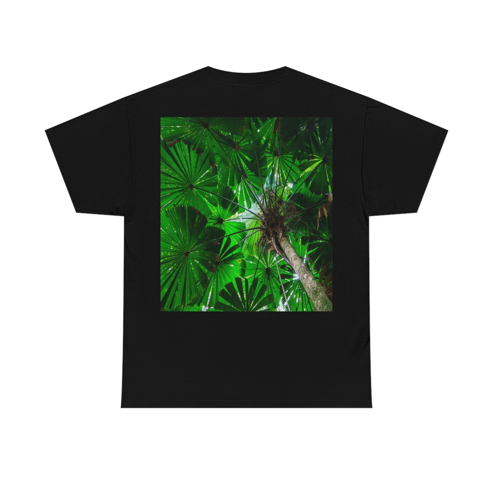 AU-PRINT UNISEX GILDAN 5000 - Heavy Cotton Tee - Fan Palm - DAINTREE RAINFOREST National-Park - Australia - Printed in AU by The Print Bar - Green Forest Home