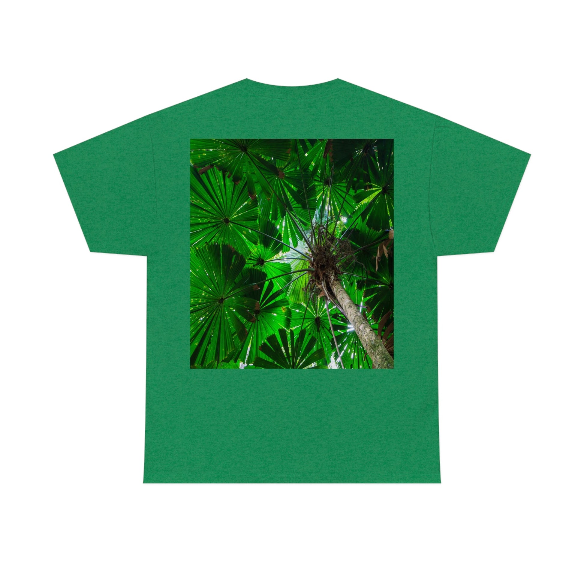 AU-PRINT UNISEX GILDAN 5000 - Heavy Cotton Tee - Fan Palm - DAINTREE RAINFOREST National-Park - Australia - Printed in AU by The Print Bar - Green Forest Home