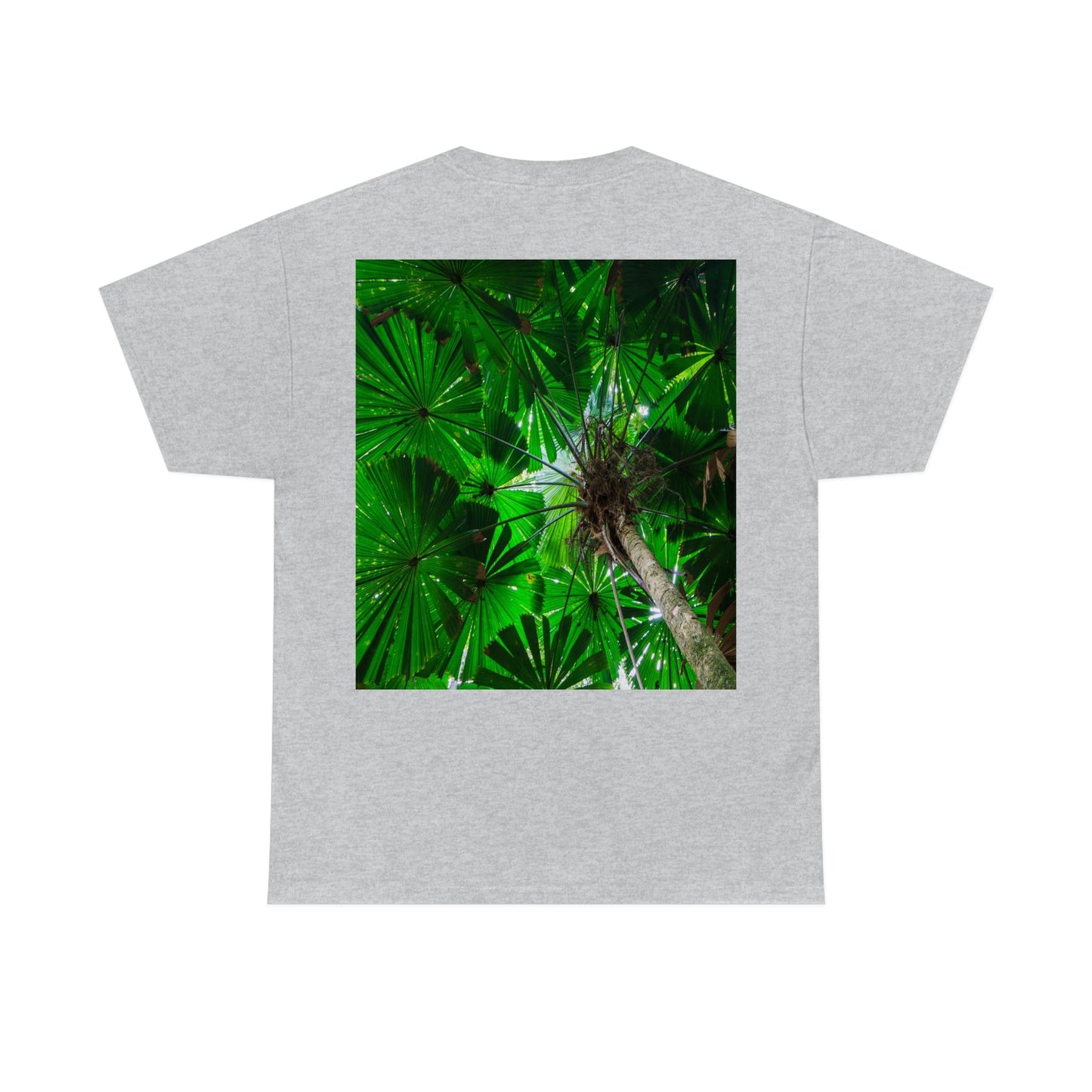 AU-PRINT UNISEX GILDAN 5000 - Heavy Cotton Tee - Fan Palm - DAINTREE RAINFOREST National-Park - Australia - Printed in AU by The Print Bar - Green Forest Home