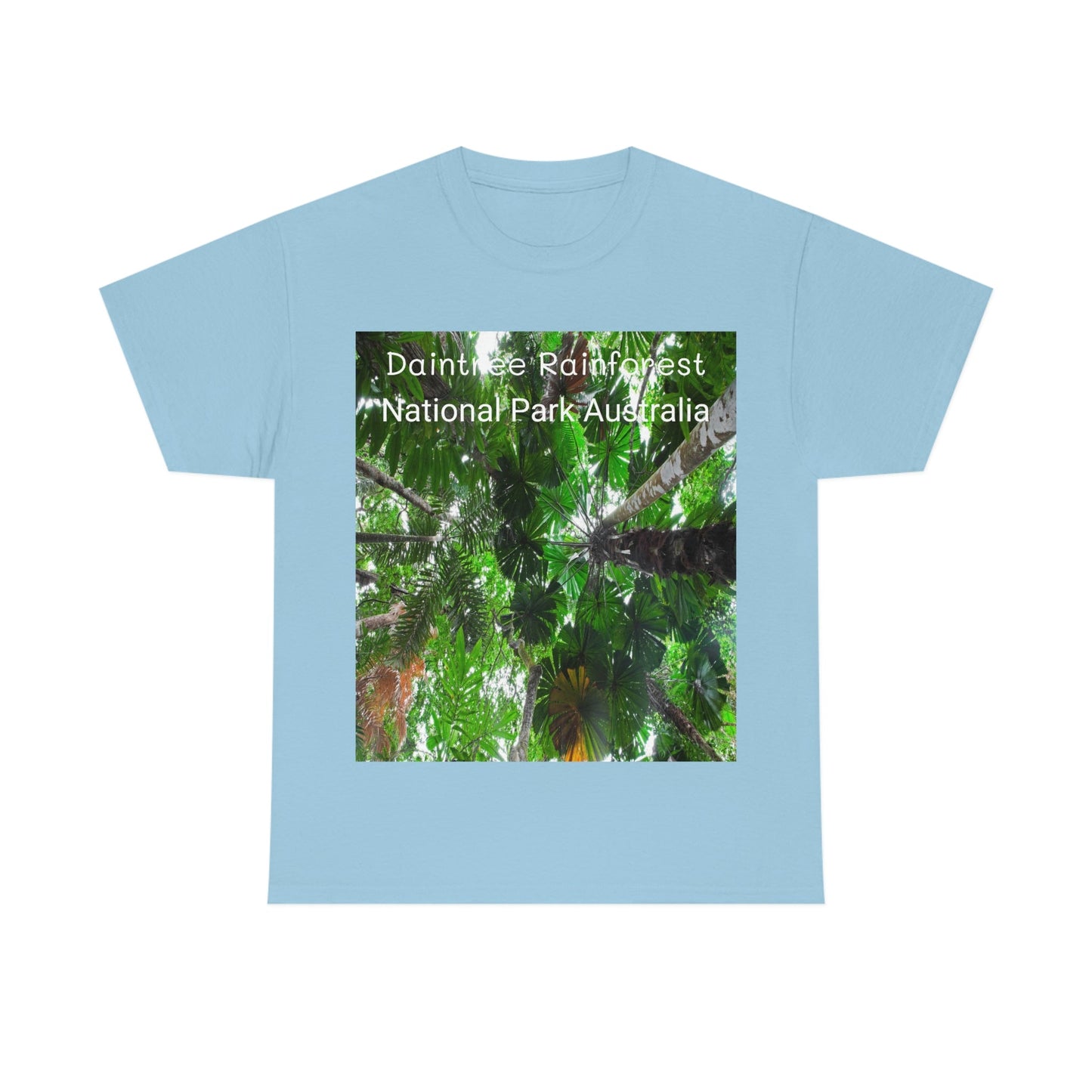 AU-PRINT UNISEX GILDAN 5000 - Heavy Cotton Tee - Fan Palm - DAINTREE RAINFOREST National-Park - Australia - Printed in AU by The Print Bar - Green Forest Home