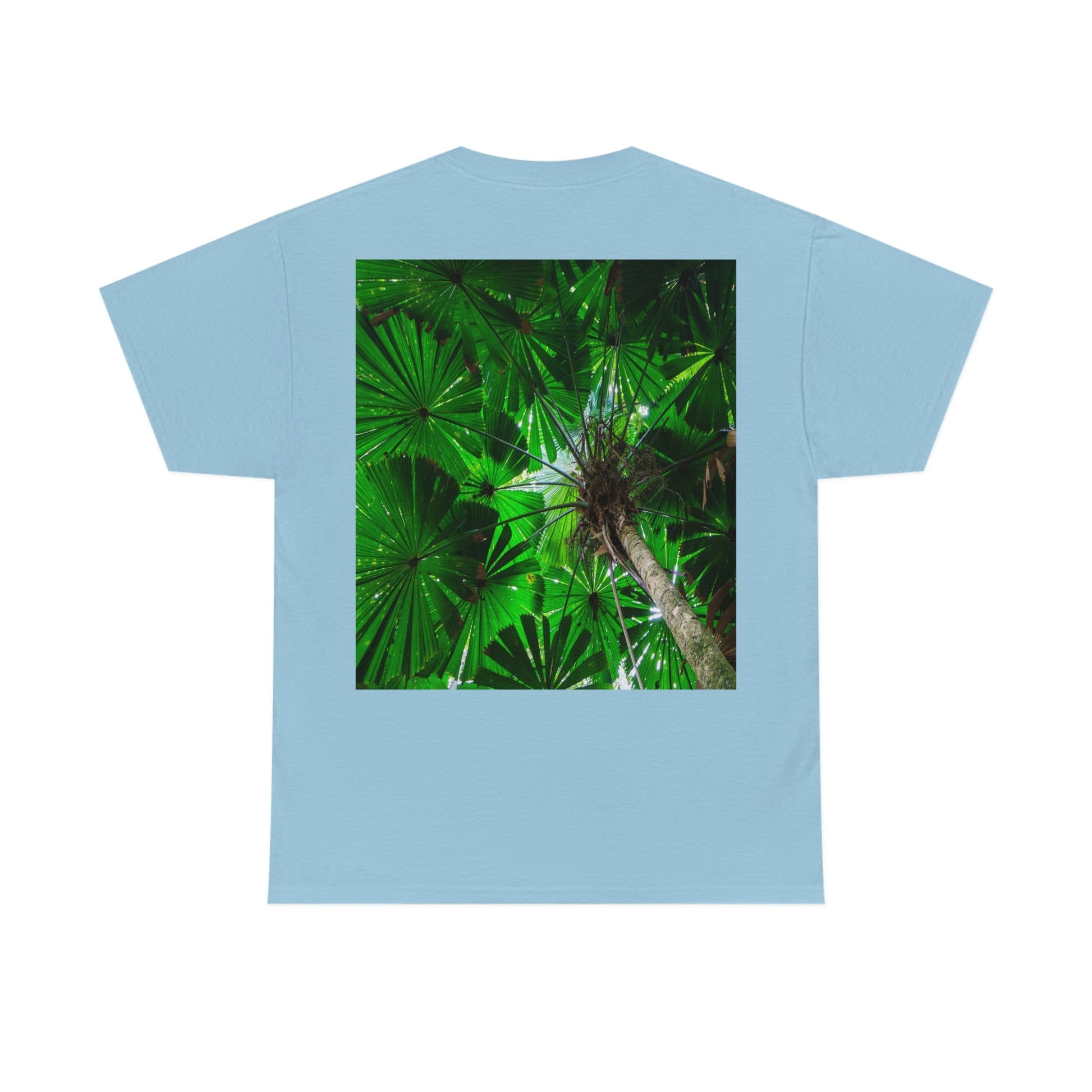 AU-PRINT UNISEX GILDAN 5000 - Heavy Cotton Tee - Fan Palm - DAINTREE RAINFOREST National-Park - Australia - Printed in AU by The Print Bar - Green Forest Home