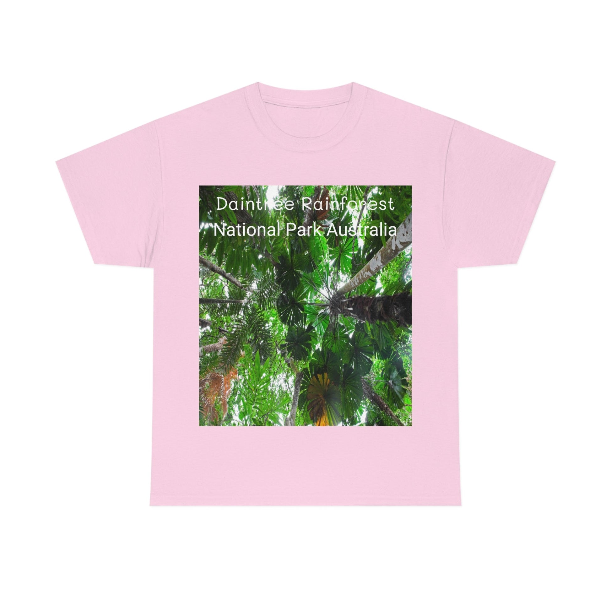 AU-PRINT UNISEX GILDAN 5000 - Heavy Cotton Tee - Fan Palm - DAINTREE RAINFOREST National-Park - Australia - Printed in AU by The Print Bar - Green Forest Home