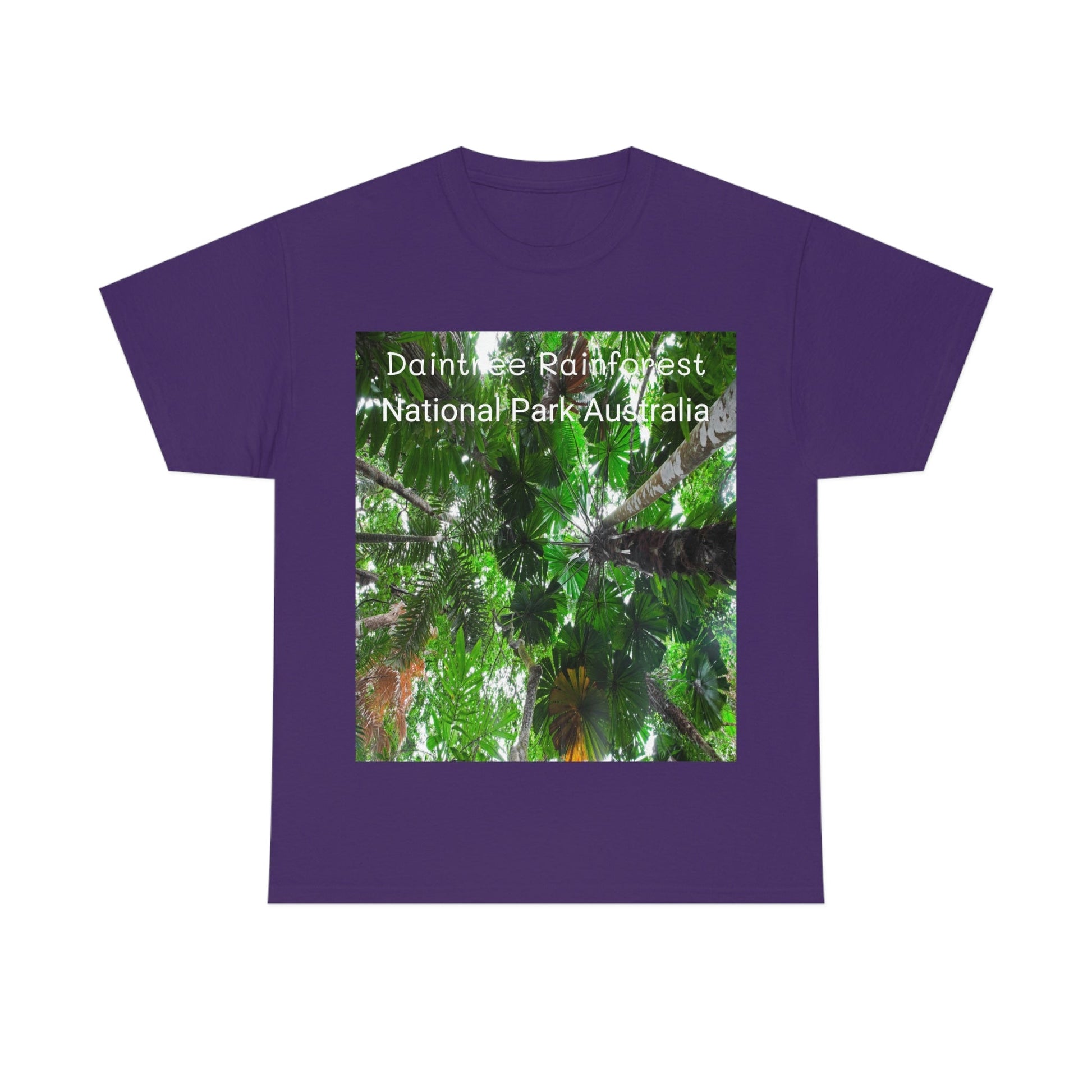 AU-PRINT UNISEX GILDAN 5000 - Heavy Cotton Tee - Fan Palm - DAINTREE RAINFOREST National-Park - Australia - Printed in AU by The Print Bar - Green Forest Home