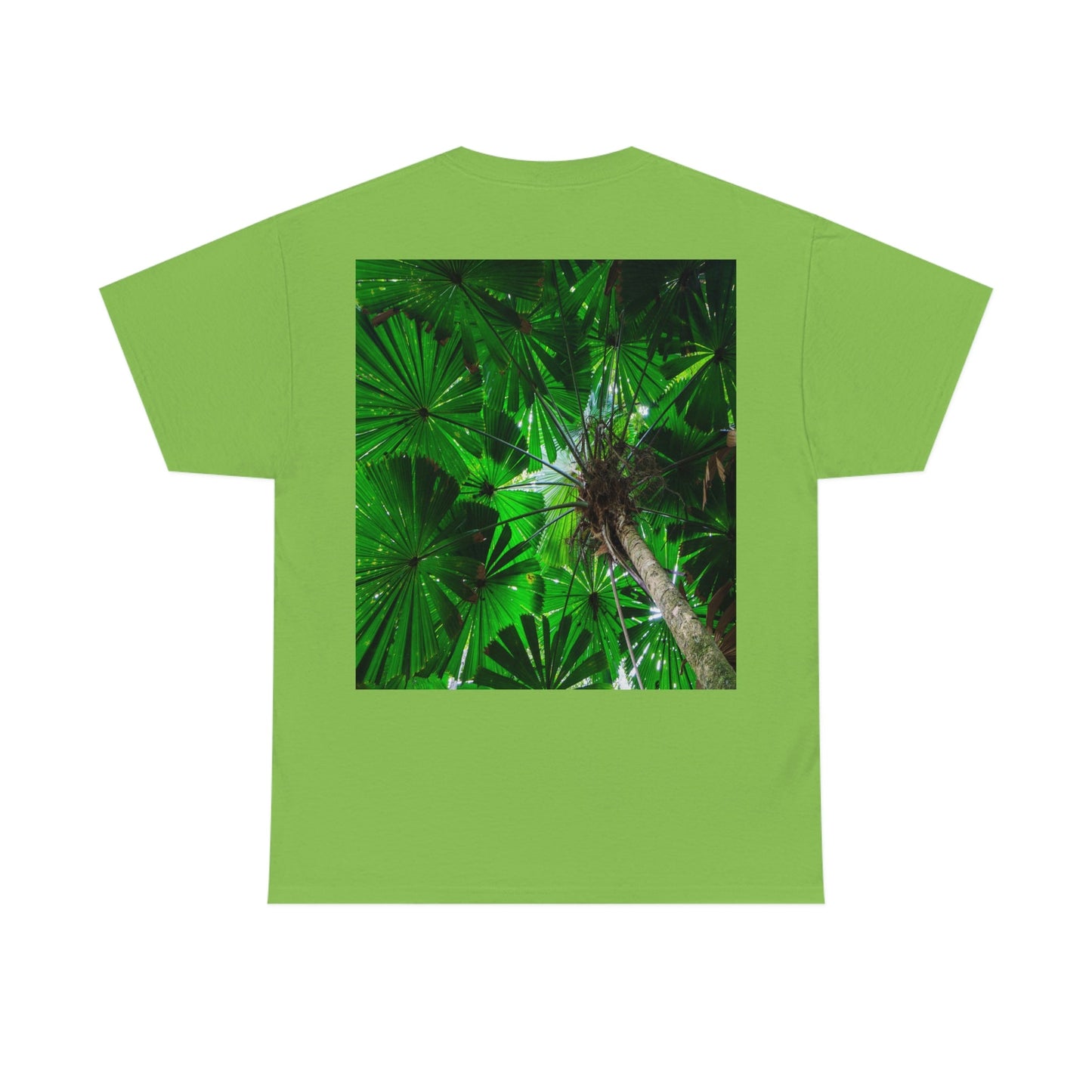 AU-PRINT UNISEX GILDAN 5000 - Heavy Cotton Tee - Fan Palm - DAINTREE RAINFOREST National-Park - Australia - Printed in AU by The Print Bar - Green Forest Home