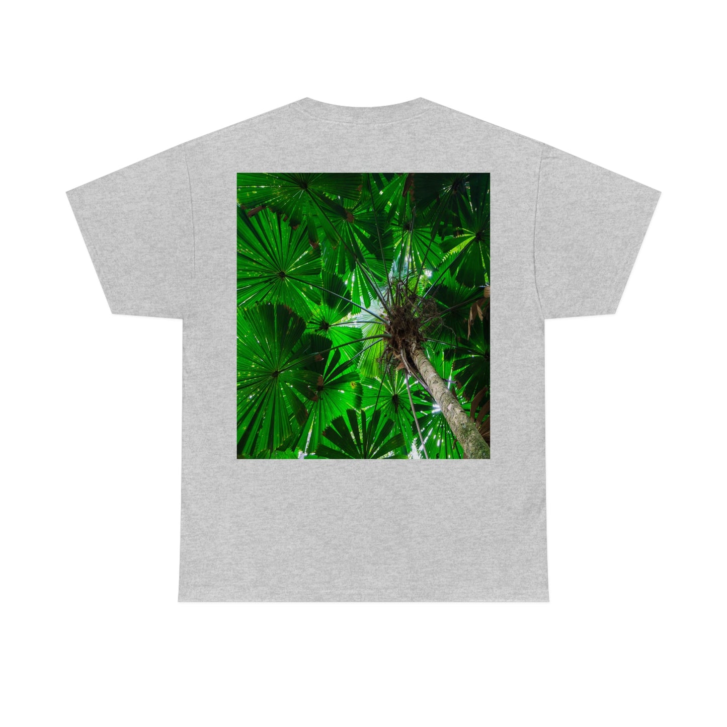 AU-PRINT UNISEX GILDAN 5000 - Heavy Cotton Tee - Fan Palm - DAINTREE RAINFOREST National-Park - Australia - Printed in AU by The Print Bar - Green Forest Home