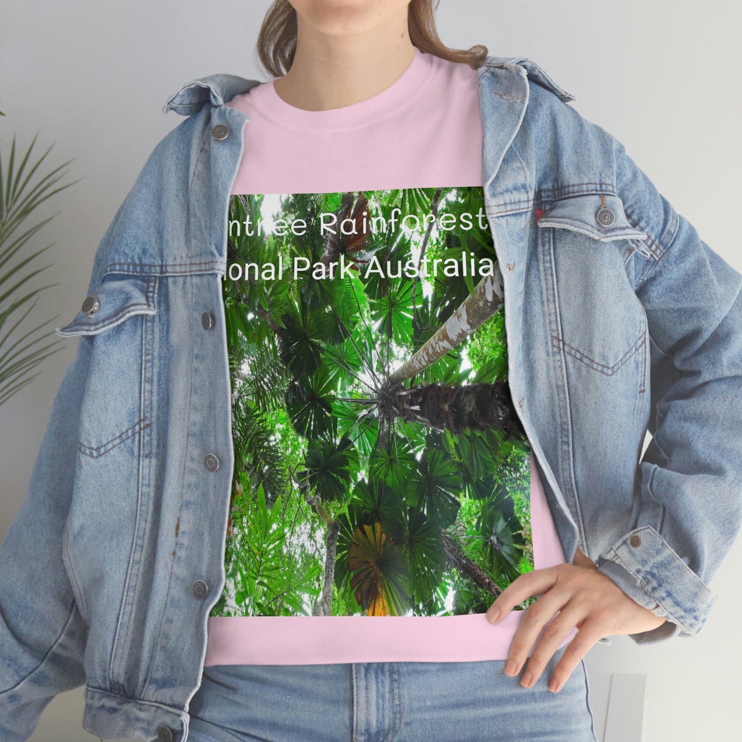 AU-PRINT UNISEX GILDAN 5000 - Heavy Cotton Tee - Fan Palm - DAINTREE RAINFOREST National-Park - Australia - Printed in AU by The Print Bar - Green Forest Home