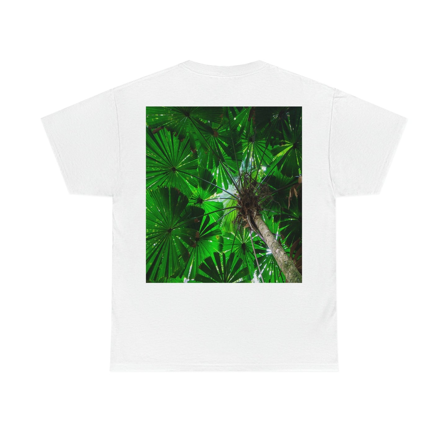 AU-PRINT UNISEX GILDAN 5000 - Heavy Cotton Tee - Fan Palm - DAINTREE RAINFOREST National-Park - Australia - Printed in AU by The Print Bar - Green Forest Home