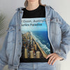 AU-PRINT UNISEX GILDAN 5000 - Heavy Cotton Tee - Gold Coast, Surfer in back - Australia - Printed in AU by The Print Bar - Green Forest Home