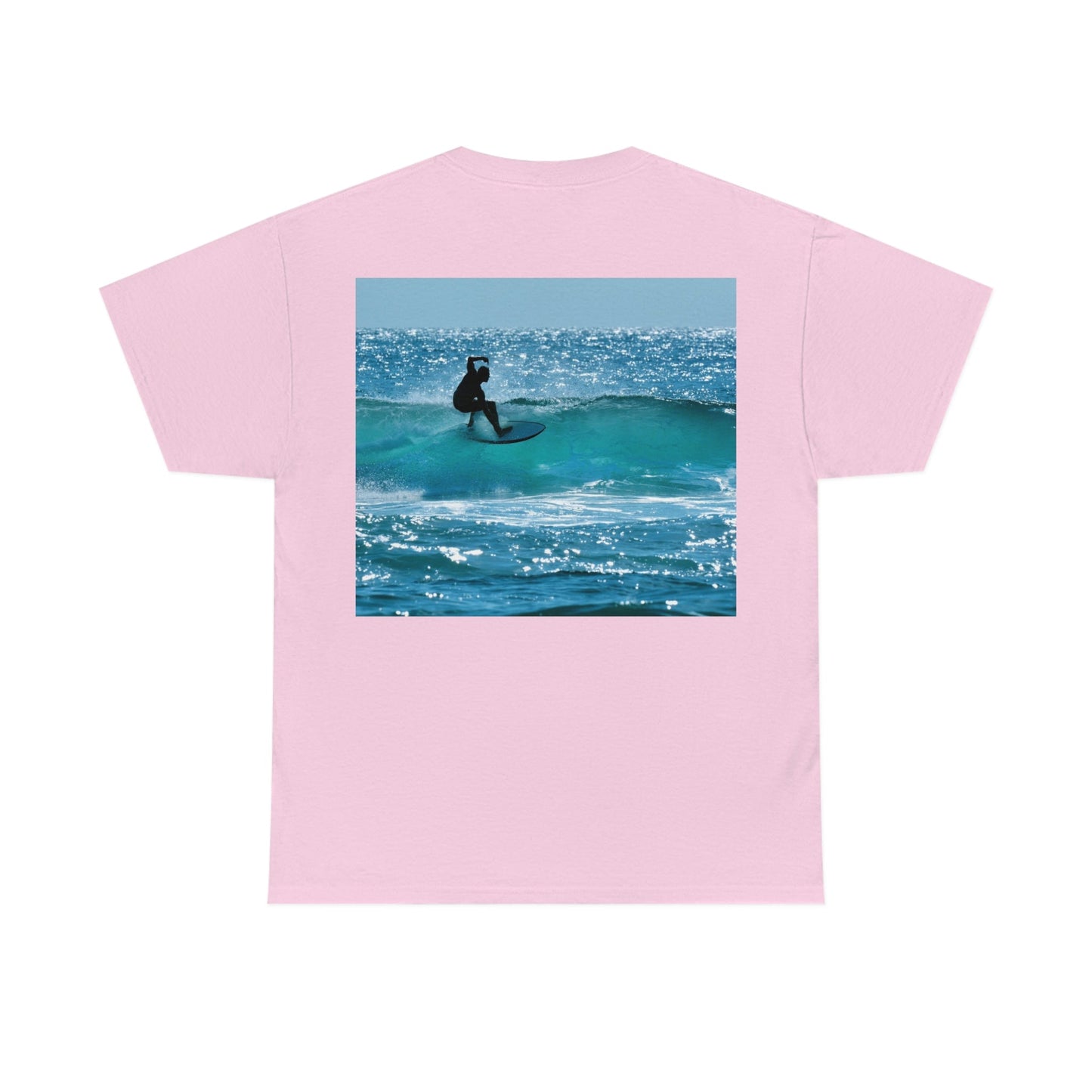 AU-PRINT UNISEX GILDAN 5000 - Heavy Cotton Tee - Gold Coast, Surfer in back - Australia - Printed in AU by The Print Bar - Green Forest Home