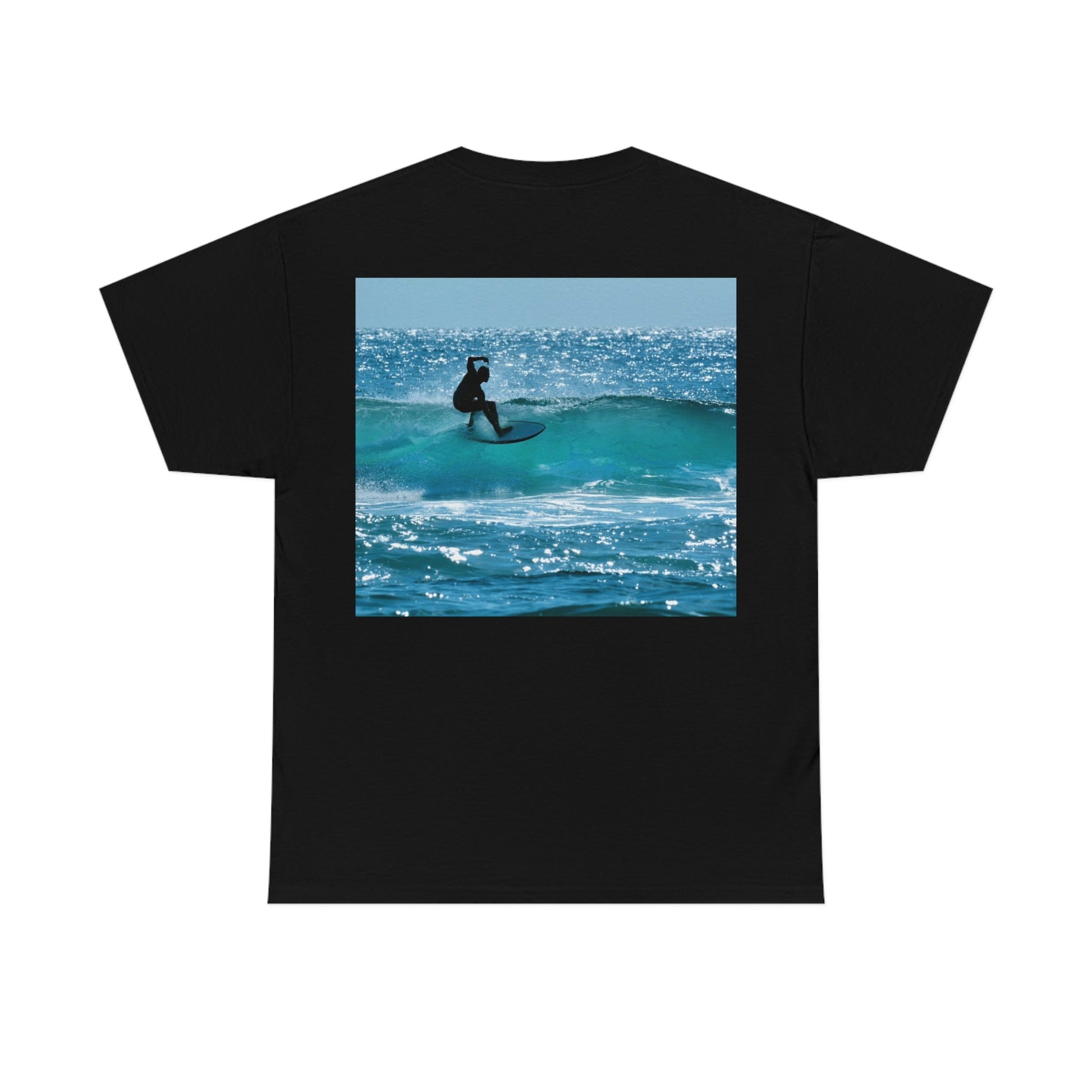 AU-PRINT UNISEX GILDAN 5000 - Heavy Cotton Tee - Gold Coast, Surfer in back - Australia - Printed in AU by The Print Bar - Green Forest Home