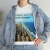 AU-PRINT UNISEX GILDAN 5000 - Heavy Cotton Tee - Gold Coast, Surfer in back - Australia - Printed in AU by The Print Bar - Green Forest Home