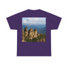 AU-PRINT UNISEX GILDAN 5000 - Heavy Cotton Tee - The Three Sisters, Blue Mountains, New South Wales, Australia - Printed in AU by The Print Bar - Green Forest Home