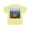 AU-PRINT UNISEX GILDAN 5000 - Heavy Cotton Tee - The Three Sisters, Blue Mountains, New South Wales, Australia - Printed in AU by The Print Bar - Green Forest Home