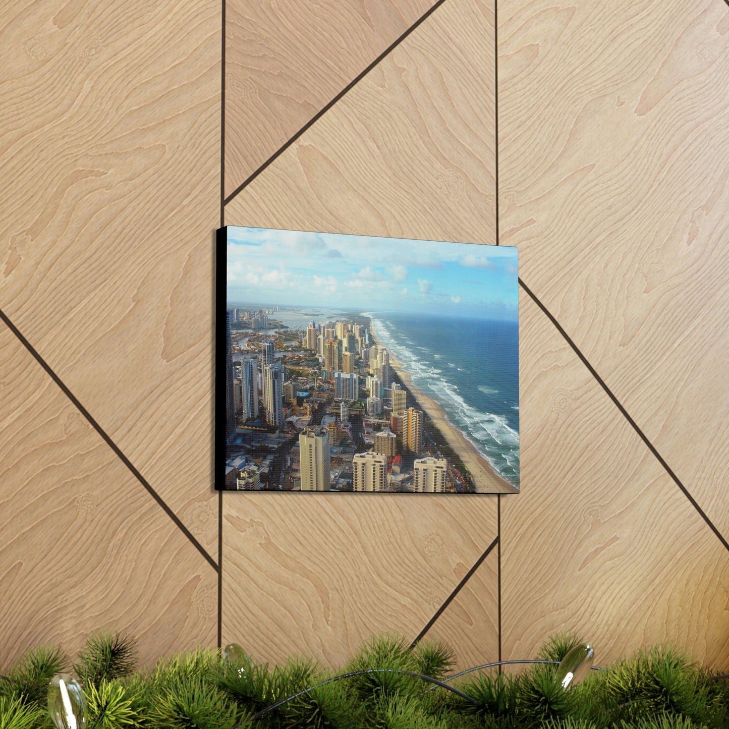 AUSTRALIA - SMALL Canvas Gallery Wraps - Made in USA - Beach at Surfers Paradise in Gold Coast, Australia - Green Forest Home