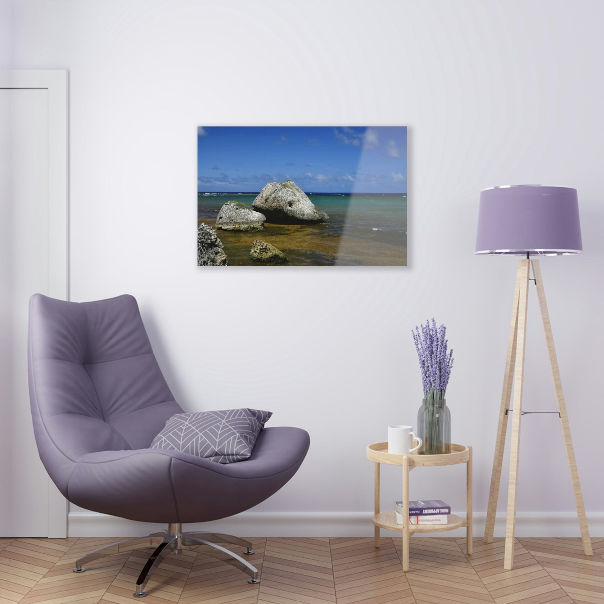 AWESOME Acrylic Prints - Stunning Pristine & Remote Mona island Puerto Rico - Boulders on the coast fallen from the cliffs & caves - Green Forest Home