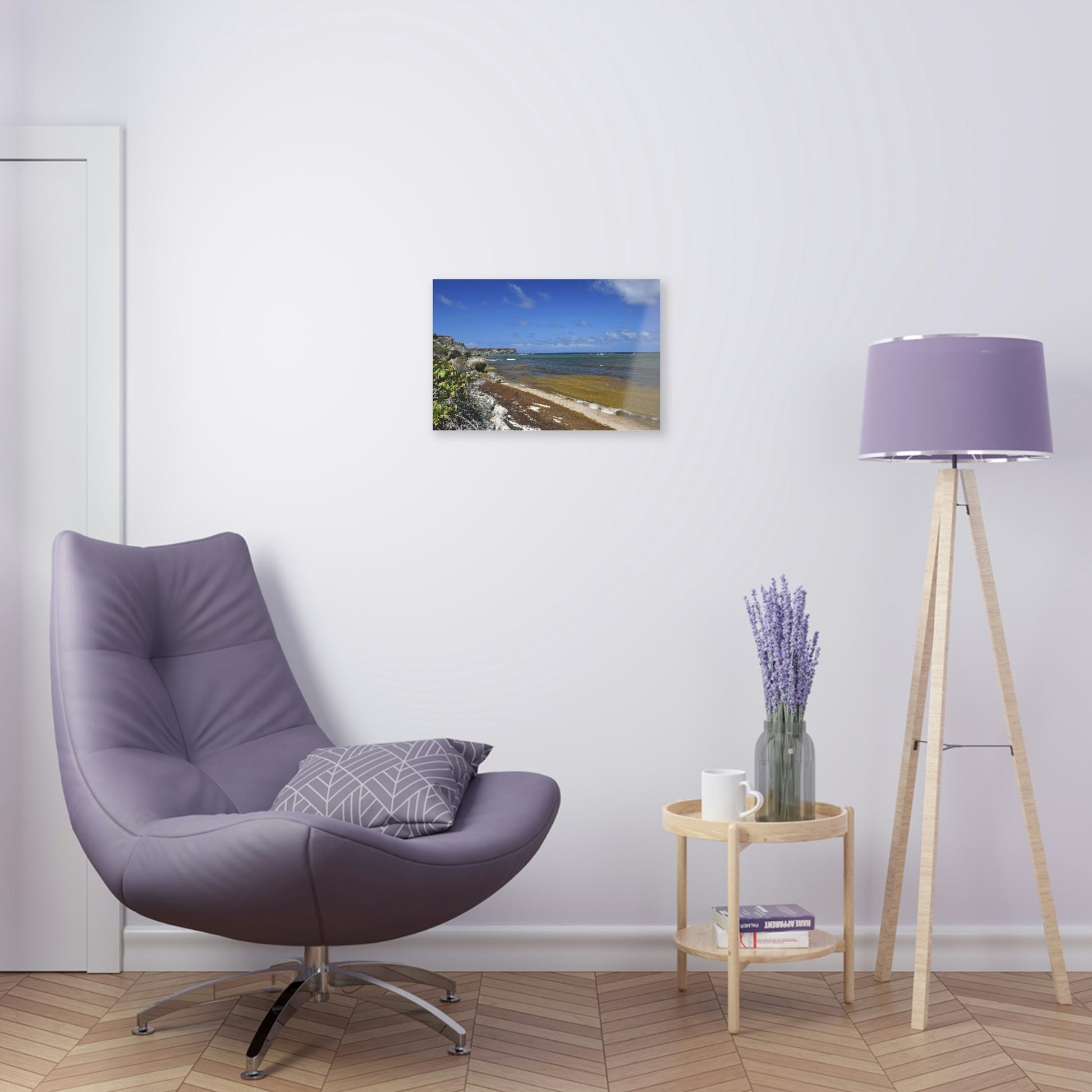 AWESOME Acrylic Prints - Stunning Pristine & Remote Mona island Puerto Rico - Broad view of Pajaros Beach & Monas Plateau - algae filled sea - Green Forest Home