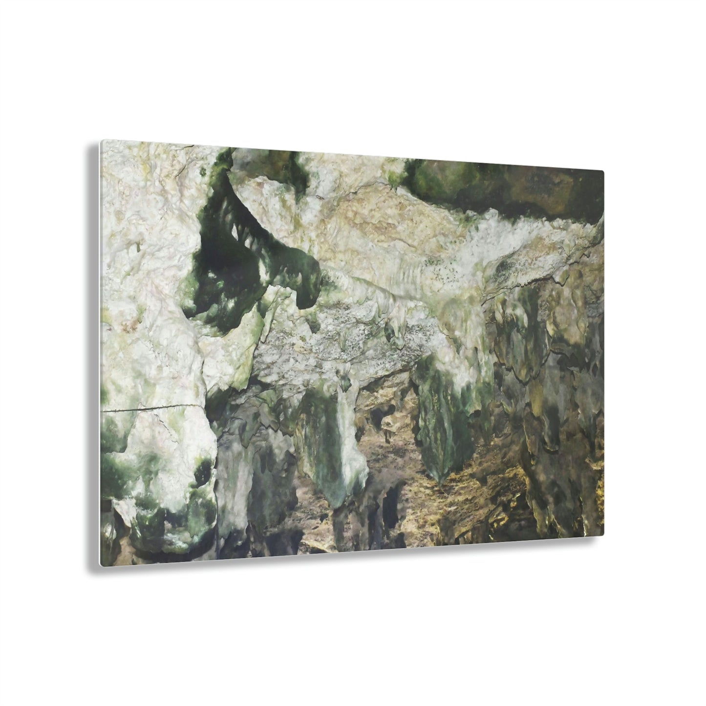 AWESOME Acrylic Prints - Stunning Pristine & Remote Mona island Puerto Rico - hidden paradise - Unique shades in Cave due to algae and lime - Green Forest Home