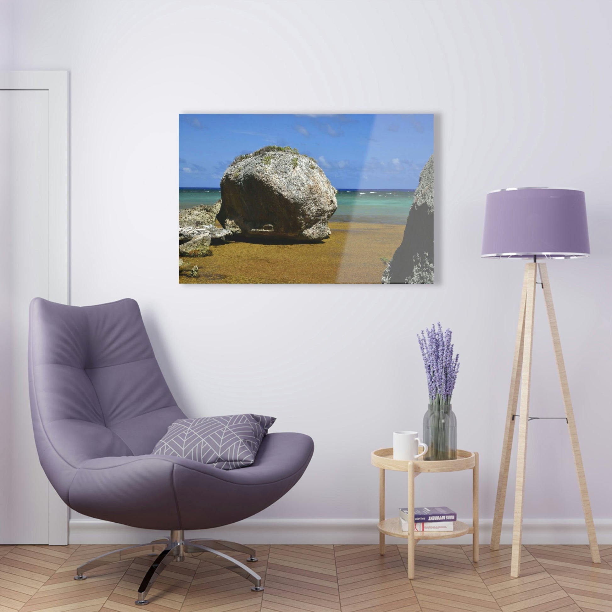 AWESOME Acrylic Prints - Stunning Pristine & Remote Mona island Puerto Rico - Playa Pajaros boulders and algae in beach - Green Forest Home