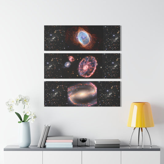 👉 AWESOME 👌 Acrylic Prints (Triptych) - 4 NEW 2022 JAMES WEB SPACE TELESCOPE IMAGES - ALL HAVE FAMOUS 'DEEP FIELD' IMAGE - MIDDLE SPIRAL GALAXIES - Green Forest Home