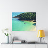 Best Beaches & Islands - Canvas Stretched, 0.75" in 6 sizes - Oceanic coast in Brazil to enjoy the beaches and the mountains - US Print