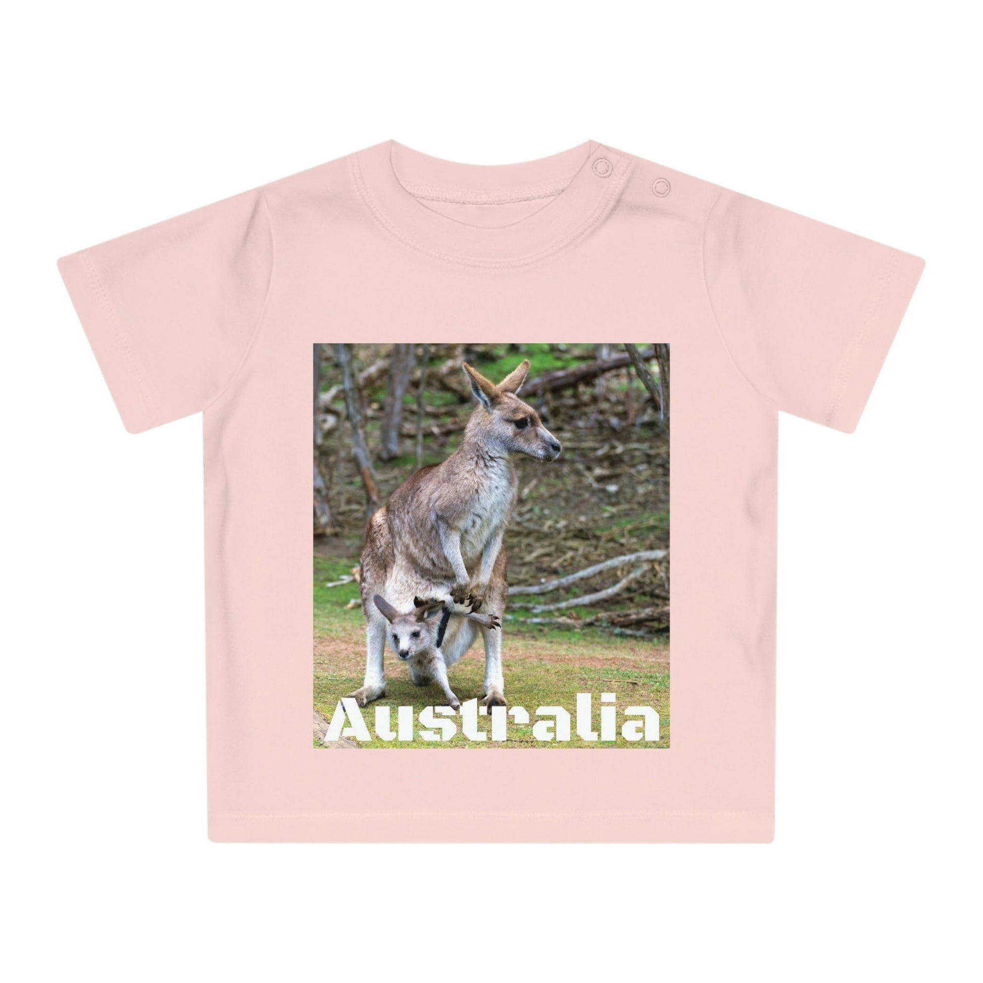 Baby Organic T-Shirt - Kangooros in AUSTRALIA - Printed in EU - EUROPE - Green Forest Home