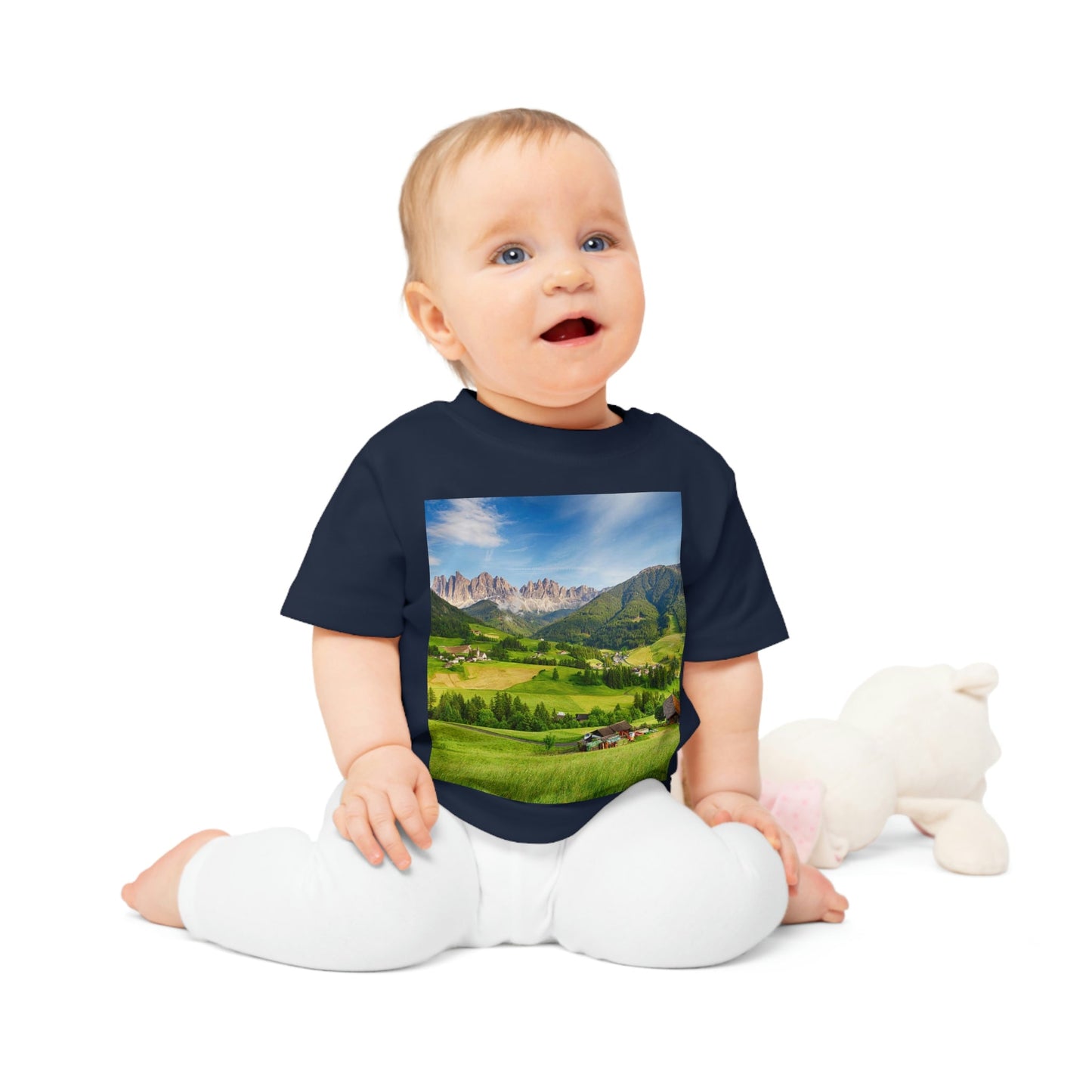 Baby Organic T-Shirt - The awesome beauty on the European ALPS - Printed in EU - Green Forest Home