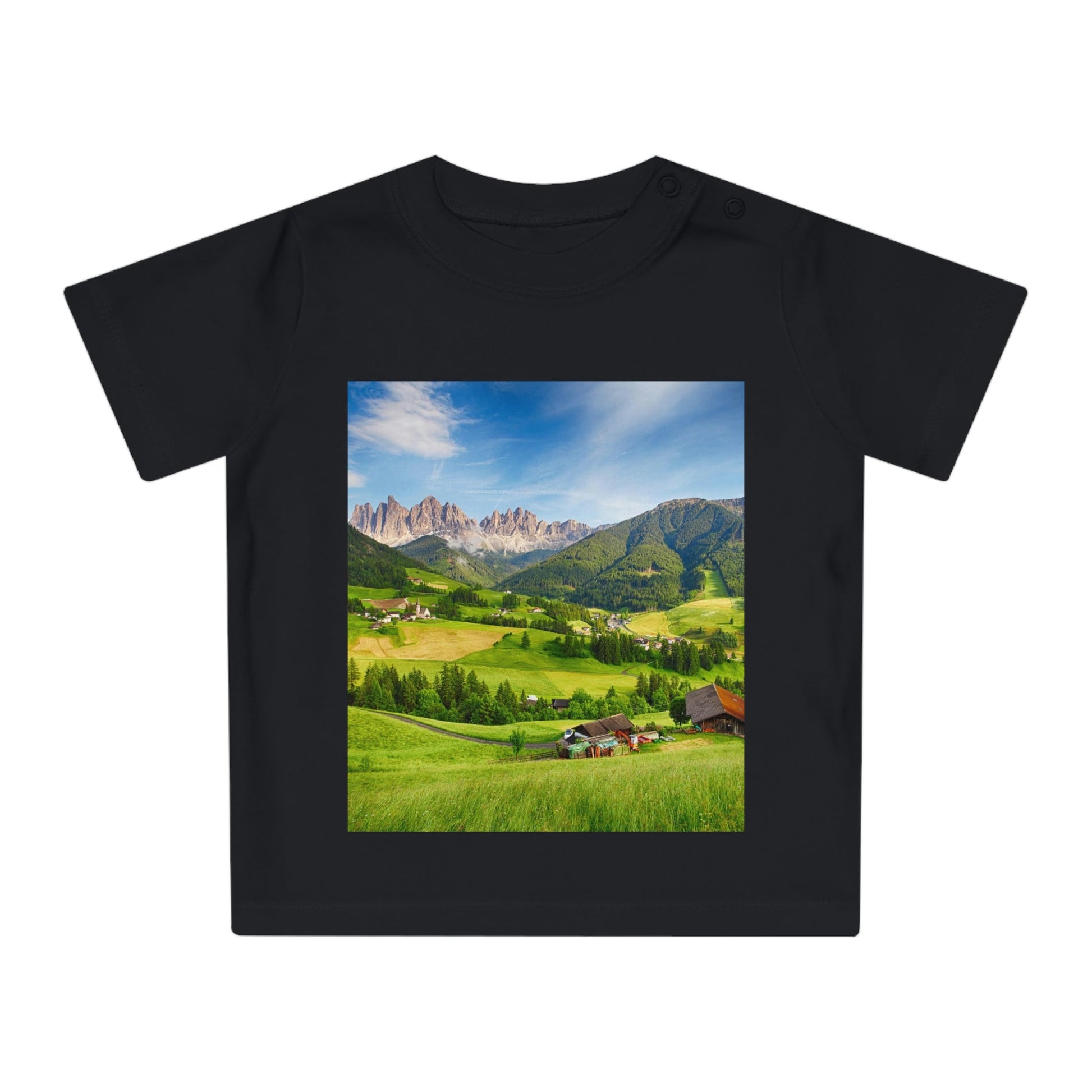 Baby Organic T-Shirt - The awesome beauty on the European ALPS - Printed in EU - Green Forest Home