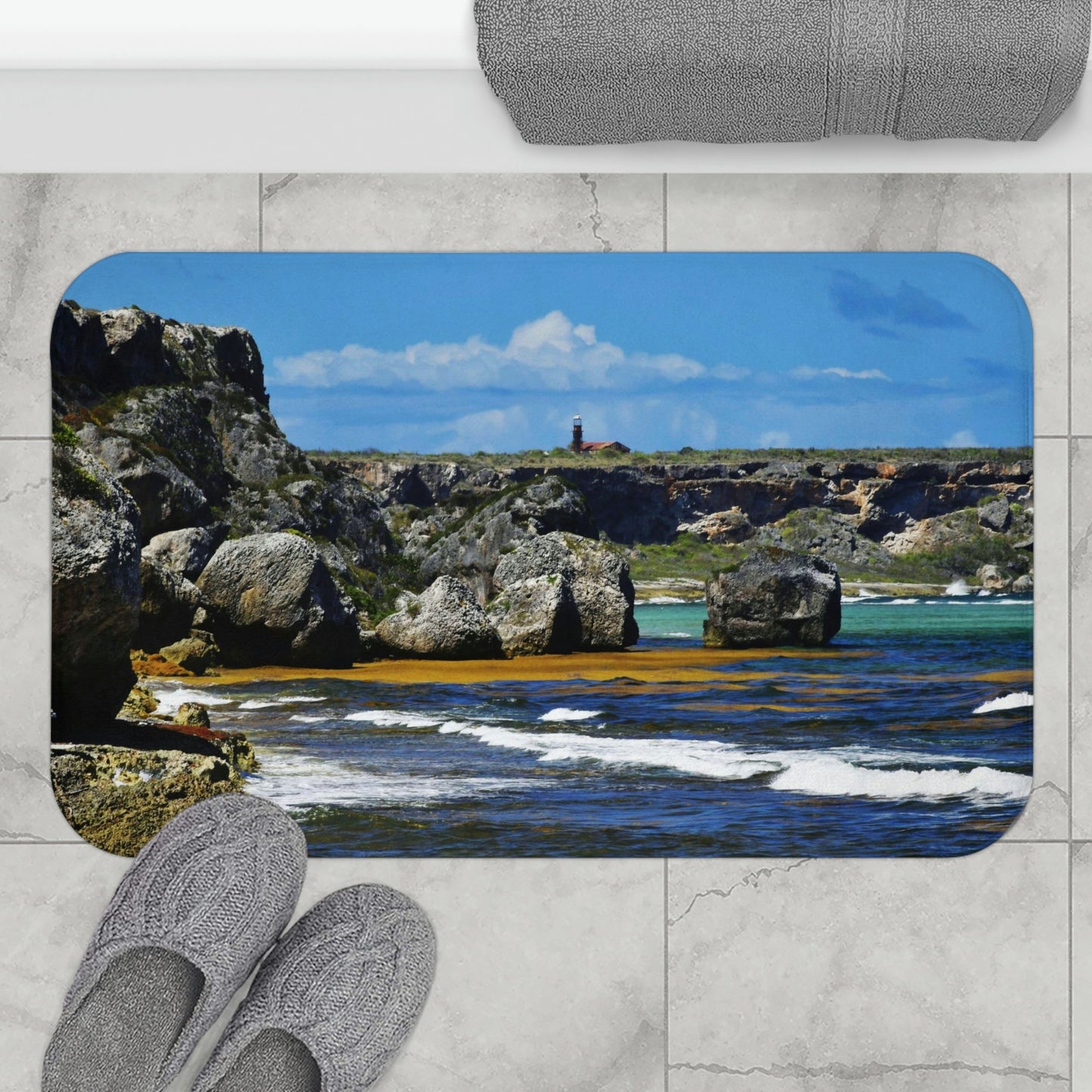 Bath Mat - Awesome Mona island pajaros beach - PR - Green Forest Home