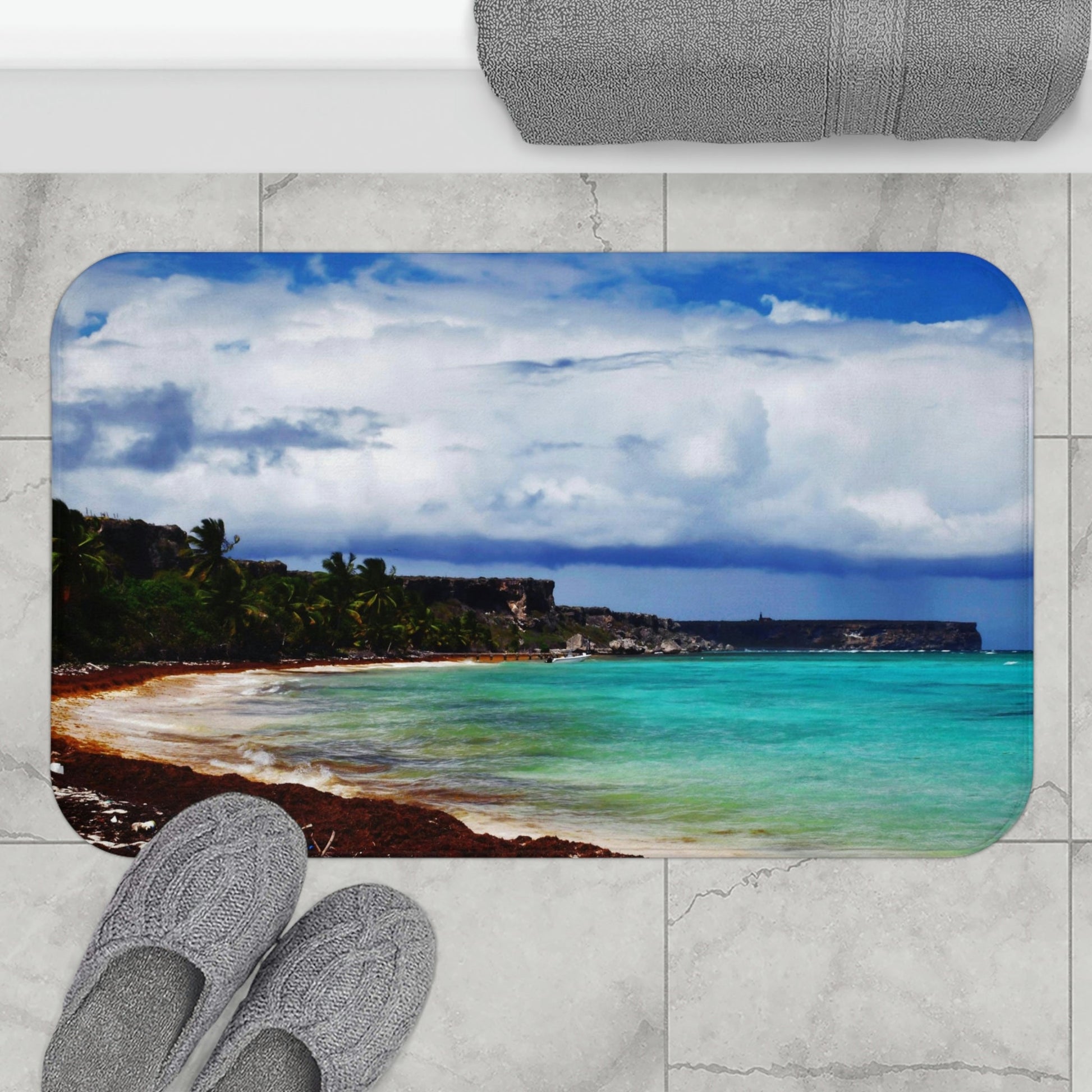 Bath Mat - Awesome pajaros beach - Mona island PR - Green Forest Home