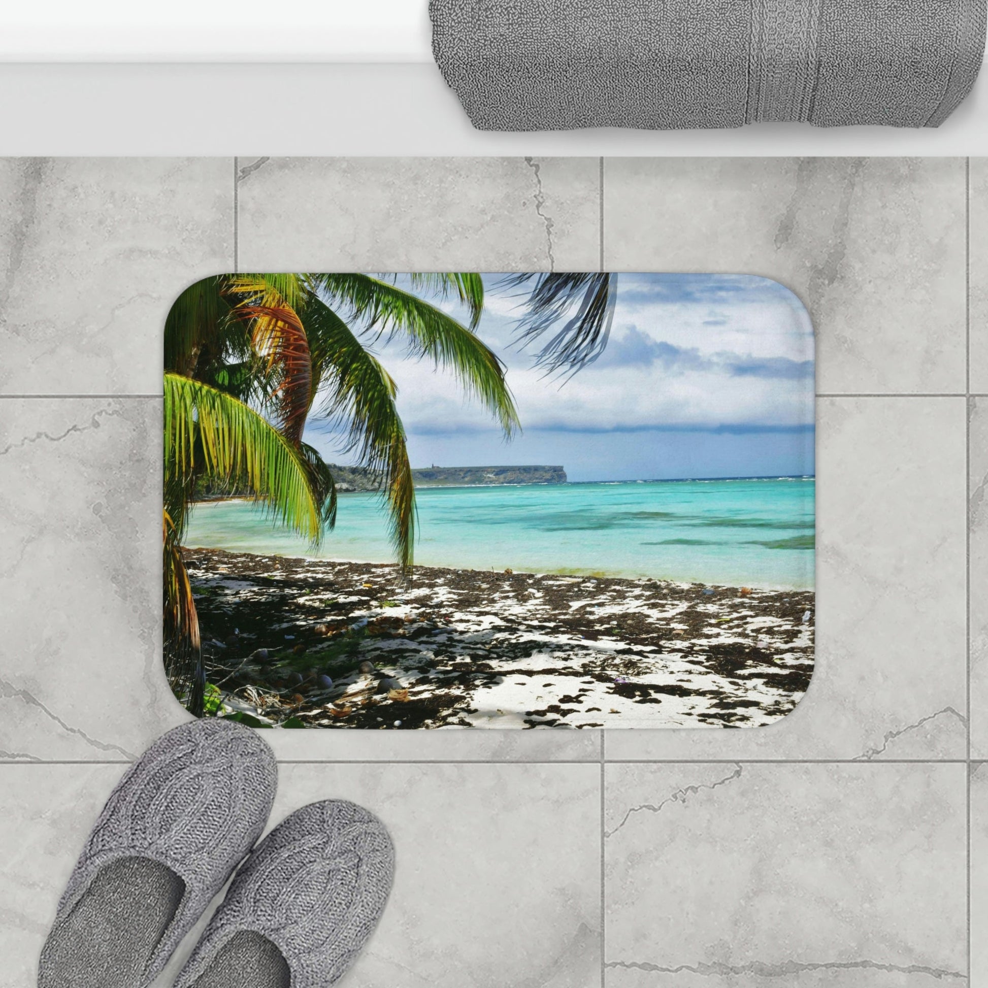 Bath Mat - Awesome pajaros beach - Mona island PR - Green Forest Home