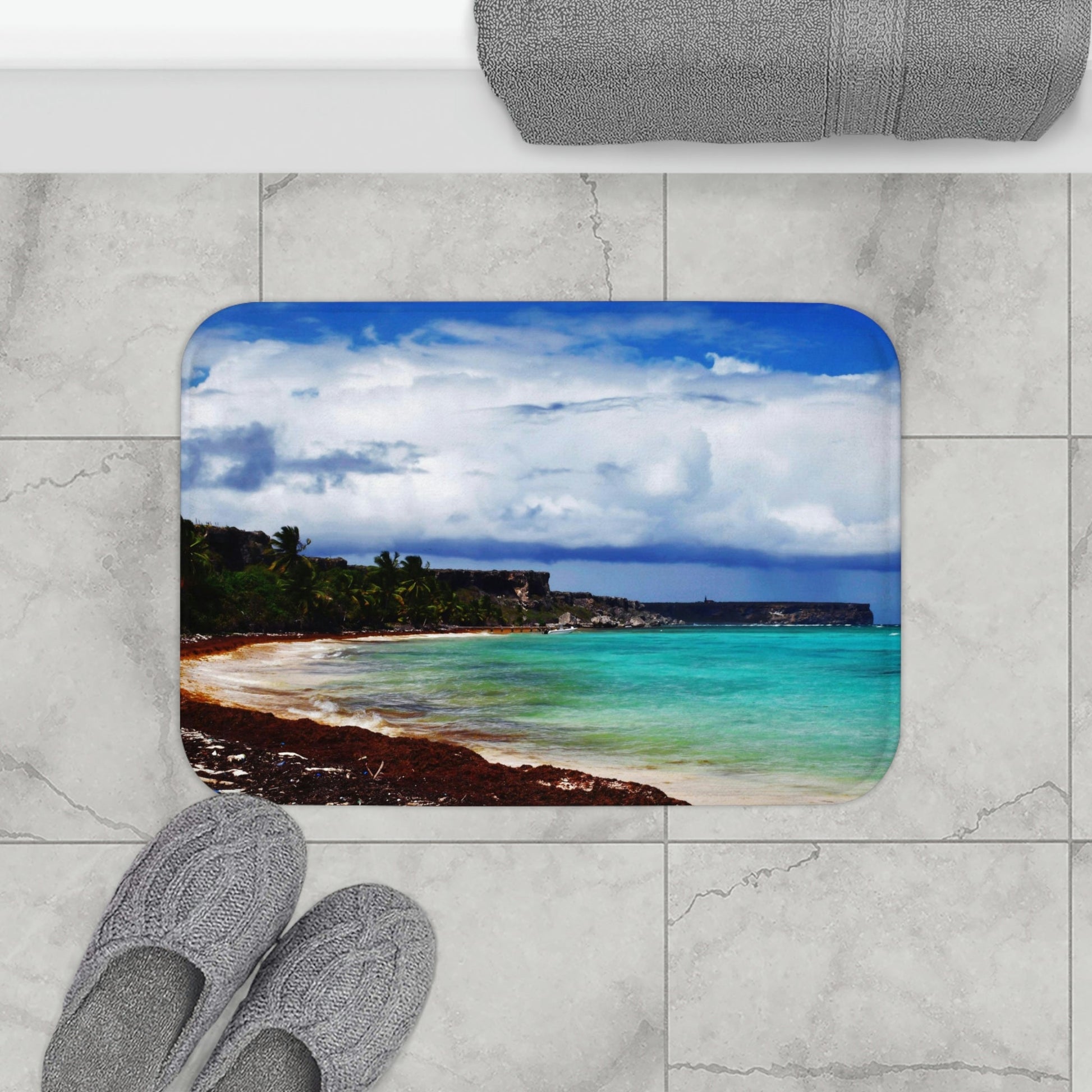 Bath Mat - Awesome pajaros beach - Mona island PR - Green Forest Home